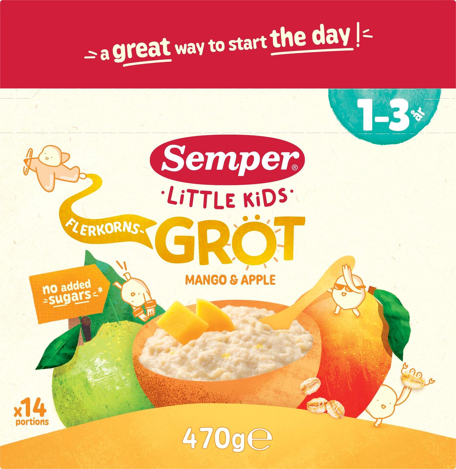 Semper Flerkornsgröt Apple/Mango 1-3 år