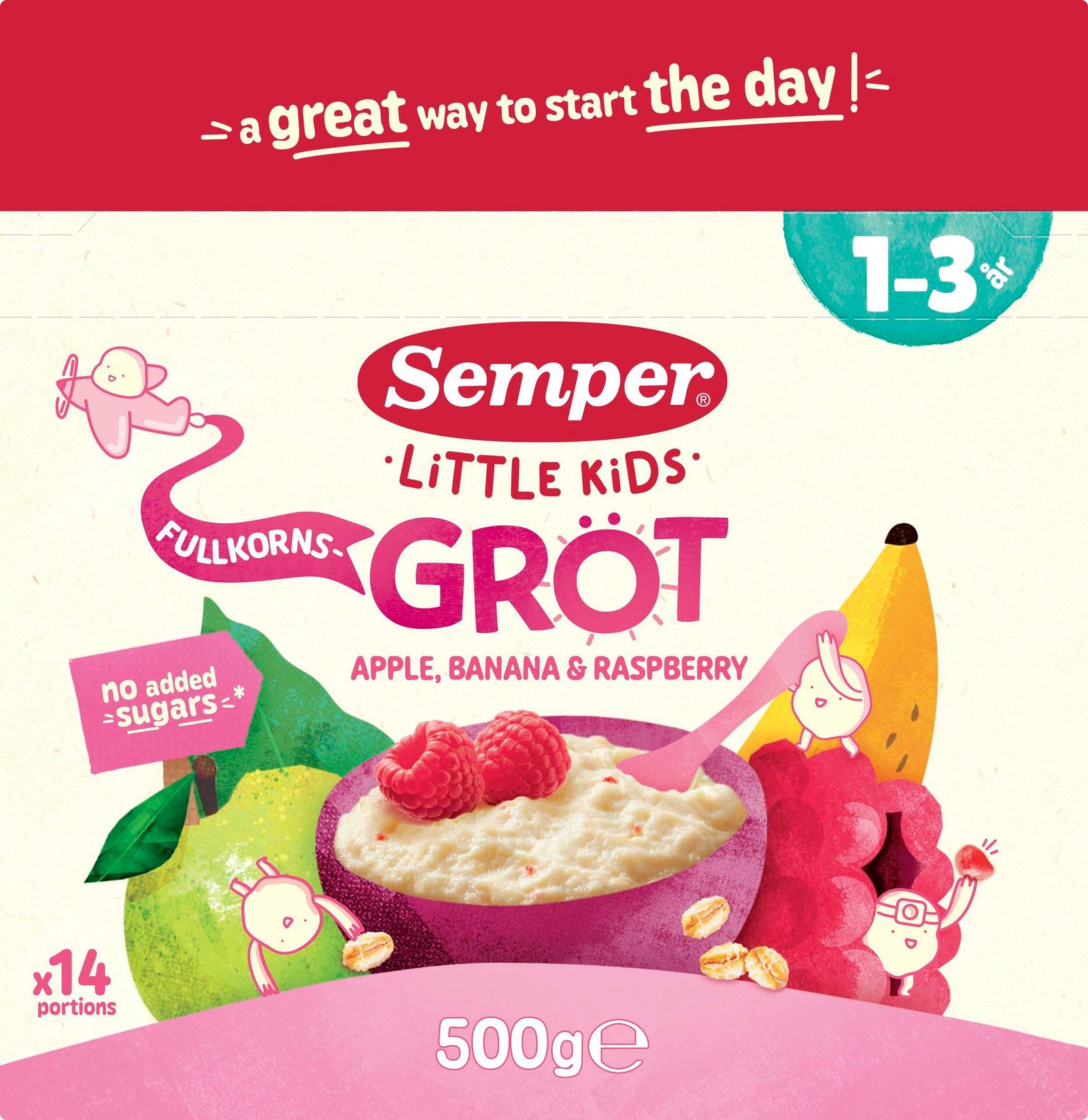 Semper Fullkornsgröt Äpple Banan & Hallon 1-3 år