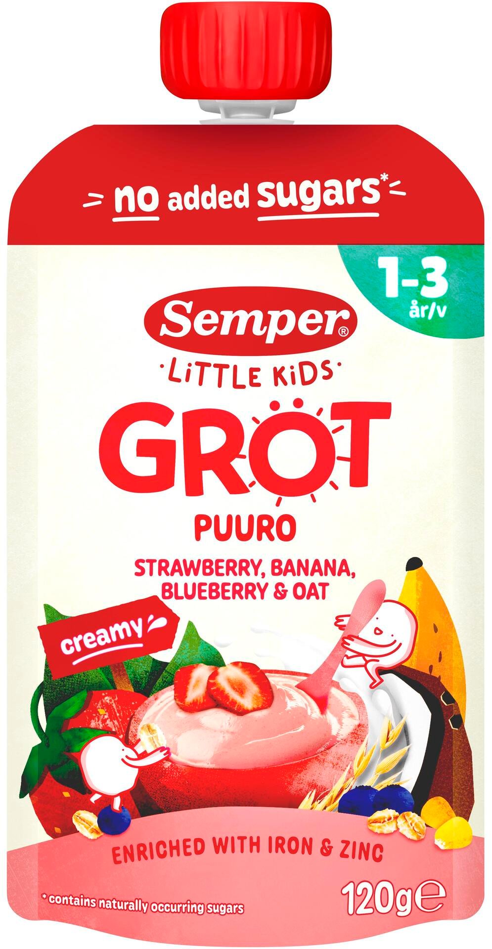 Semper Gröt Jordgubb Banan 1-3 år 120 g