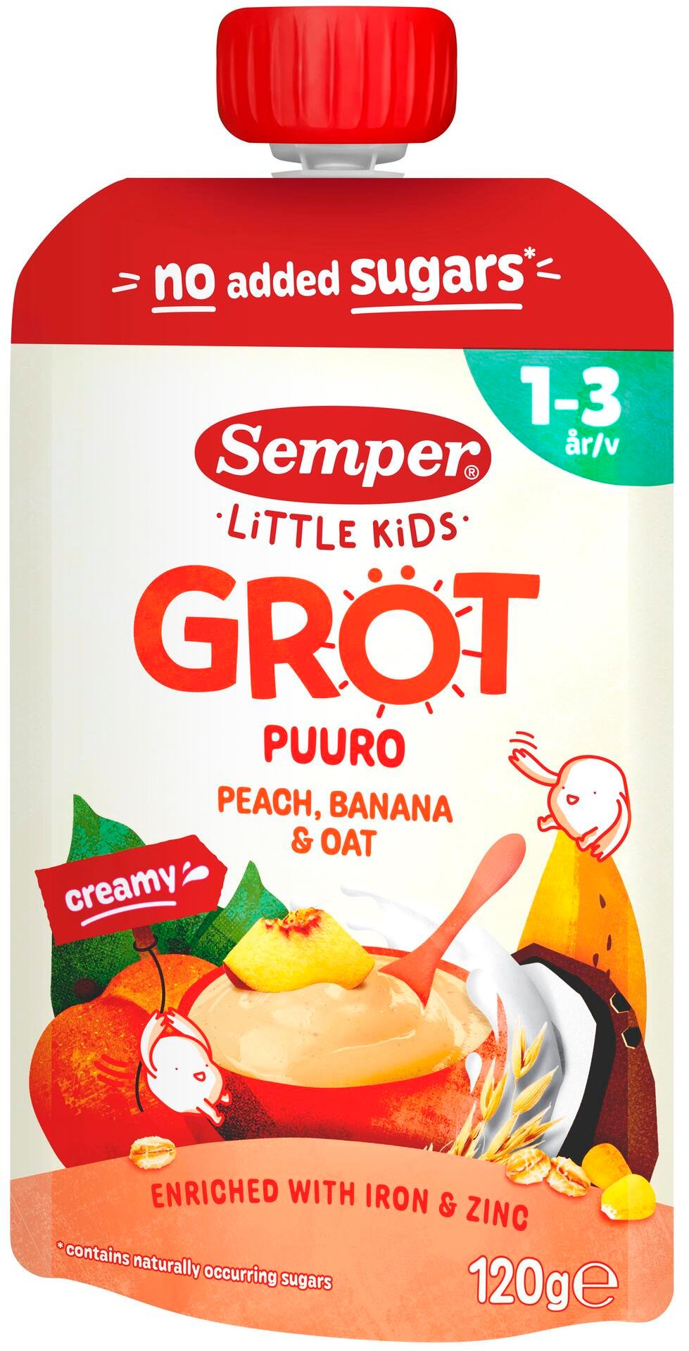 Semper Gröt Persika Banan 1-3 år 120 g