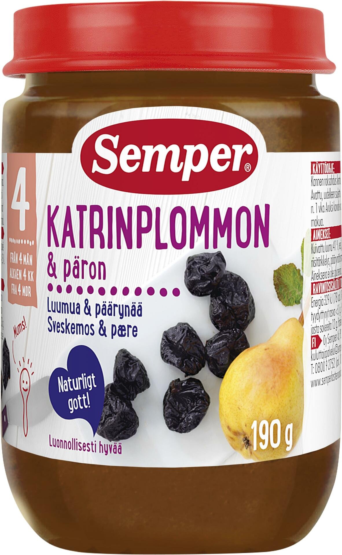 Semper Katrinplommon & Päron 190g