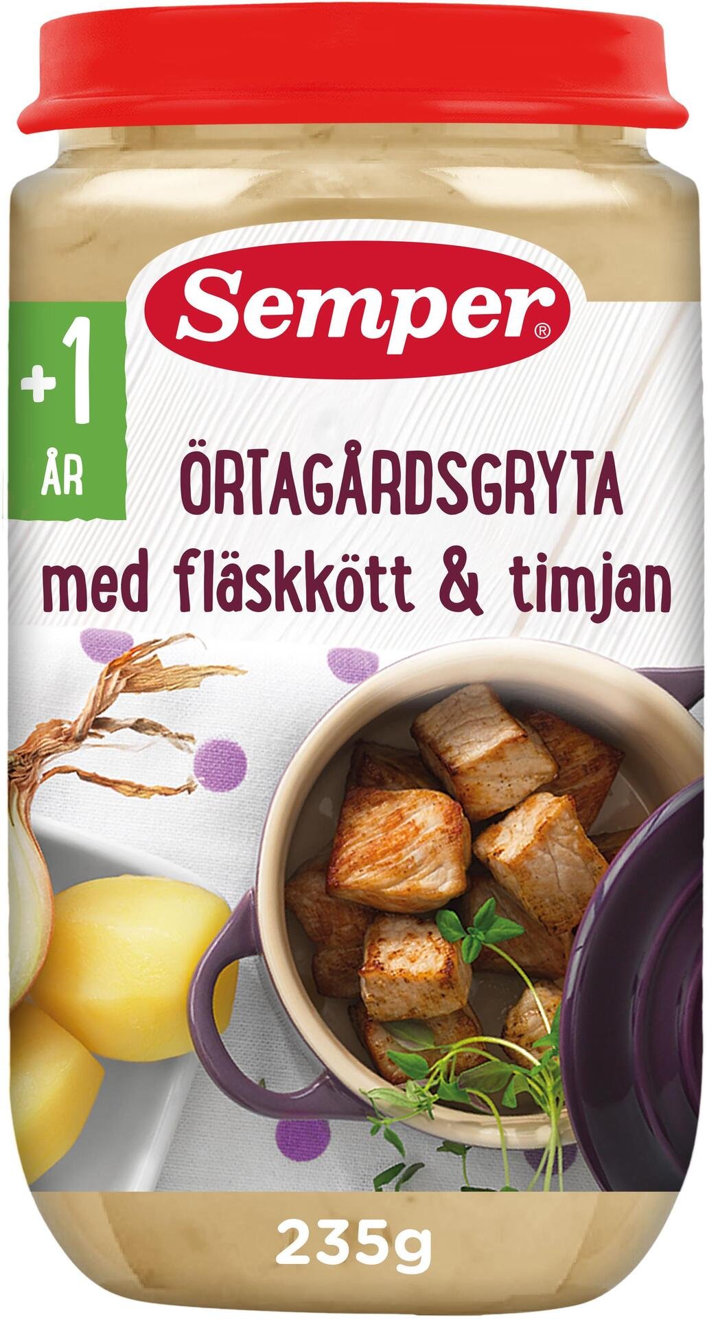 Semper Örtagårdsgryta med fläskkött och timjan från 12 månader 235g
