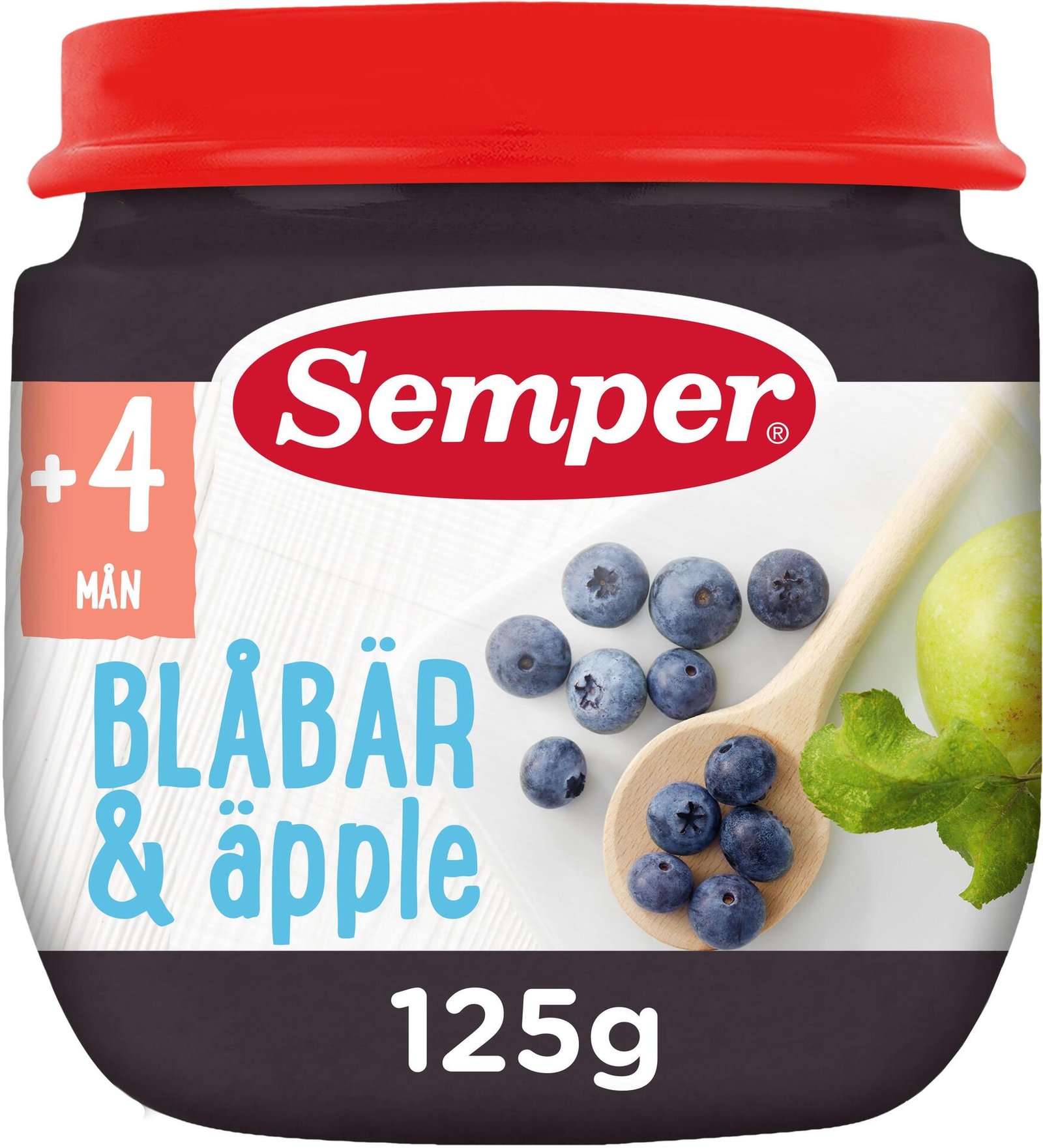 Semper Blåbär & Äpple 4 månader