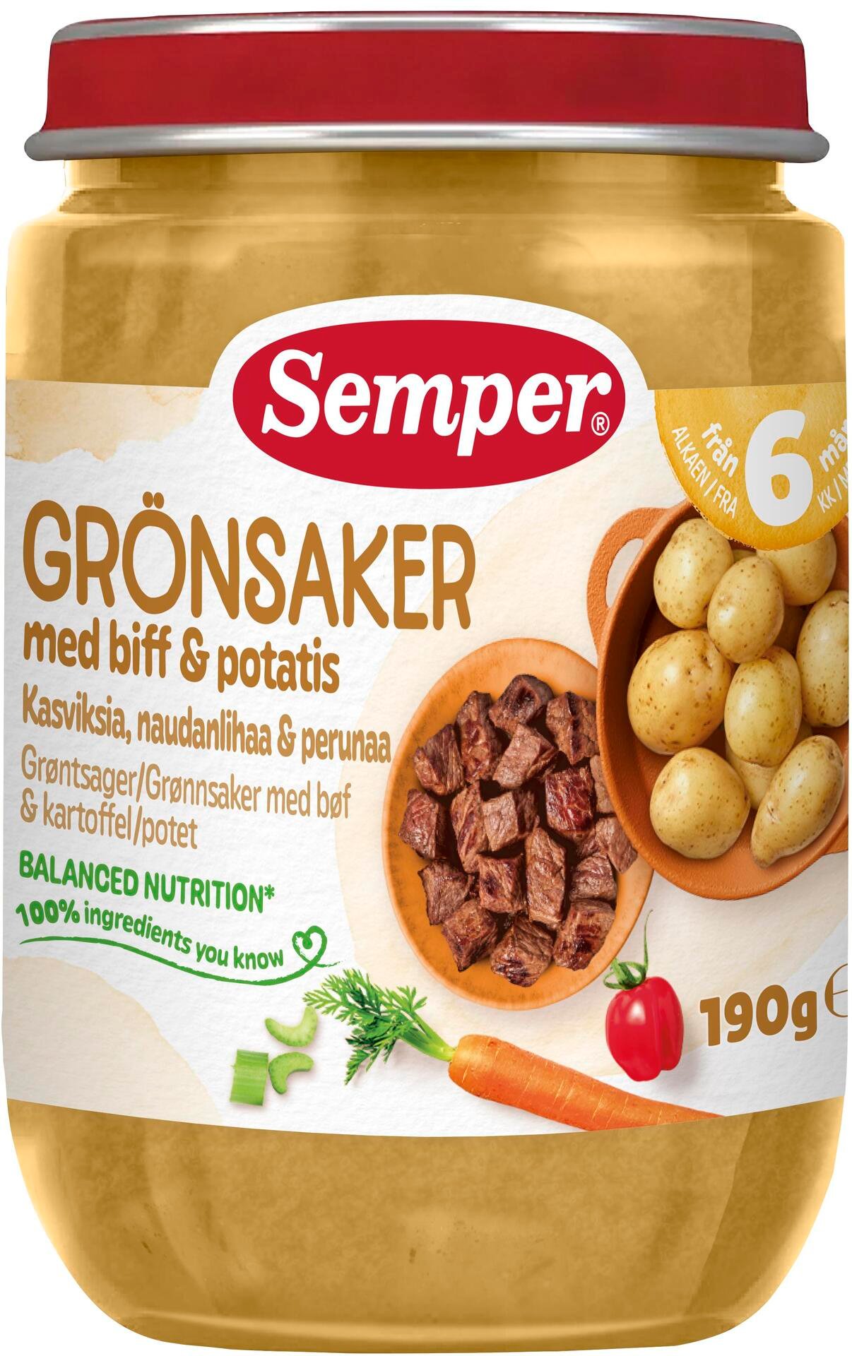 Semper Grönsaker Med Biff Från 6 månader