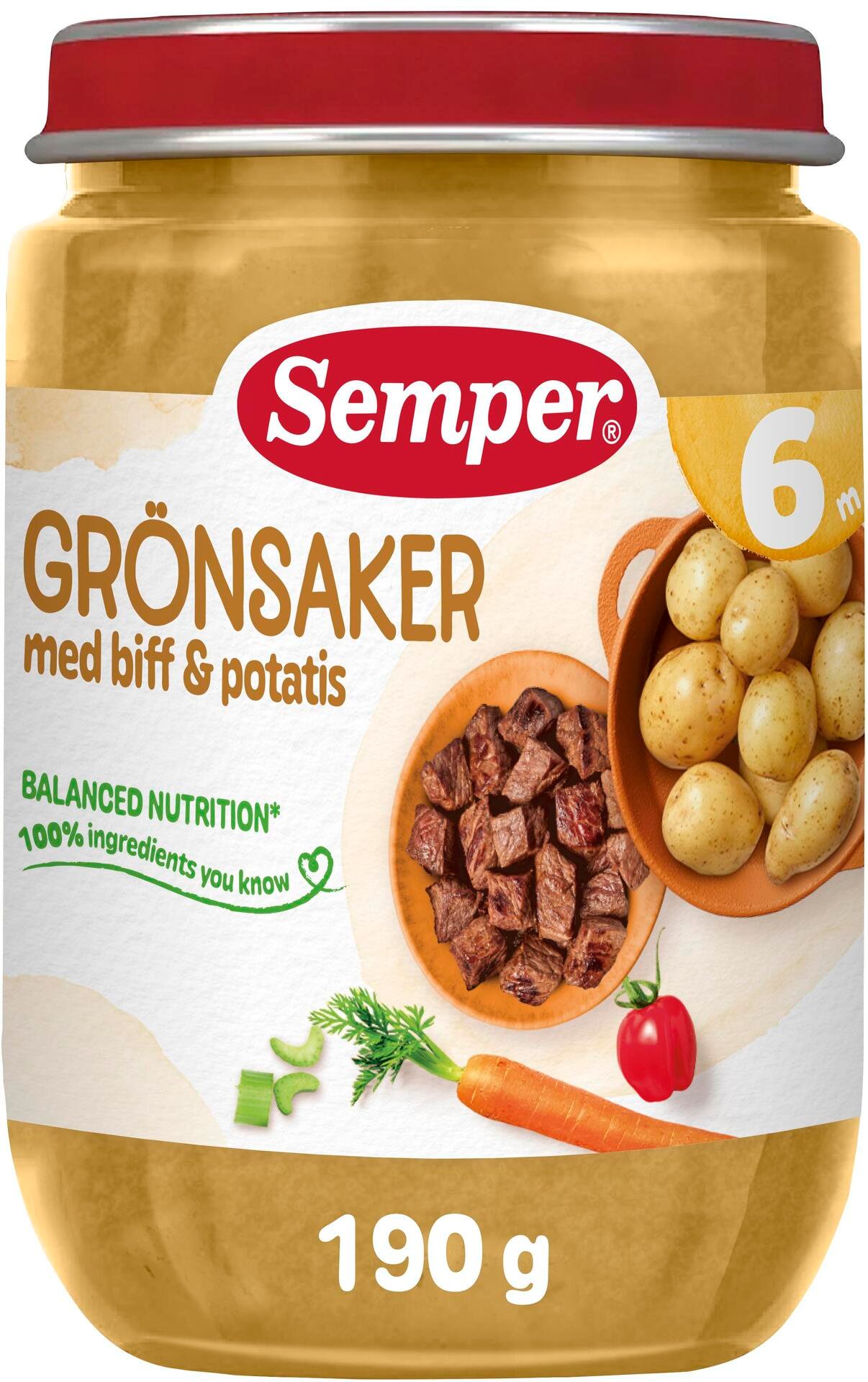 Semper Grönsaker Med Biff Från 6 månader