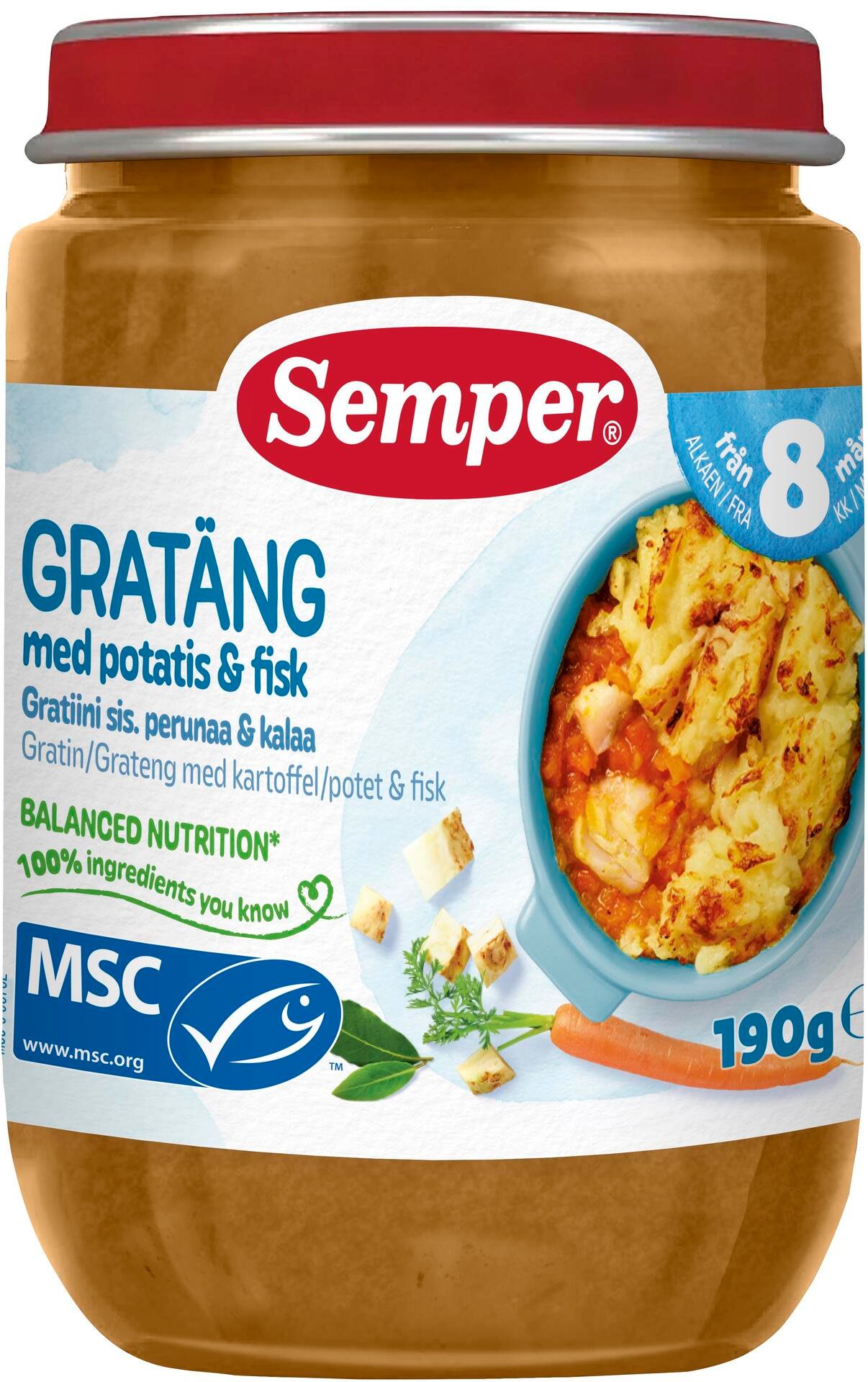Semper Gratäng Potatis & Fisk 8 månader