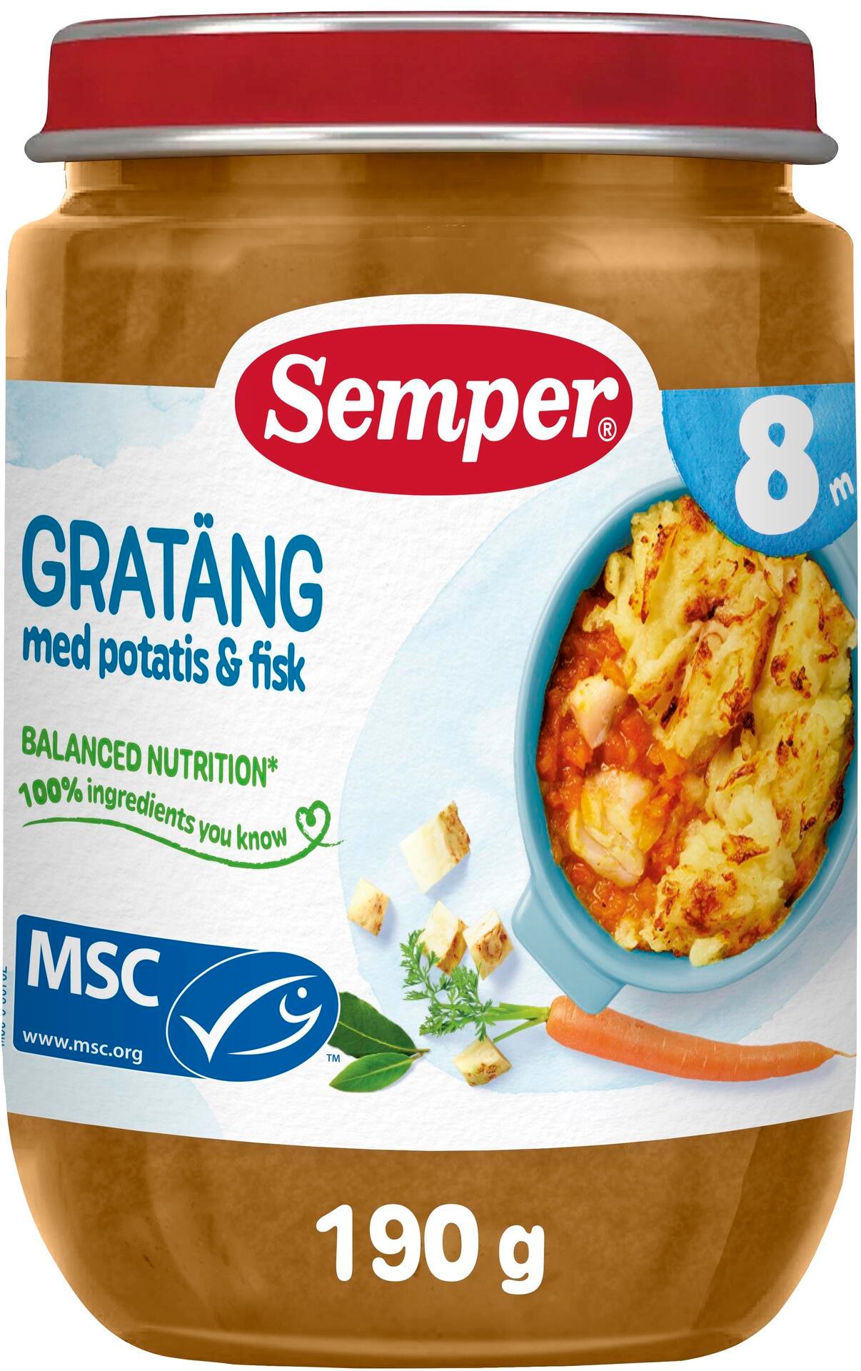 Semper Gratäng Potatis & Fisk 8 månader