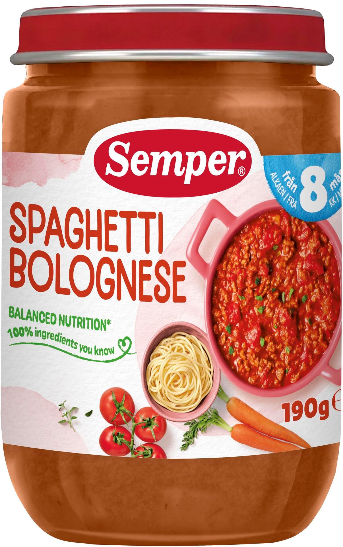 Semper Spaghetti Bolognese 8 månader