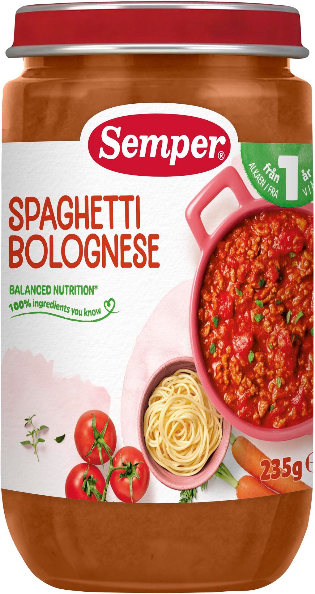 Semper Spaghetti Bolognese 1 år 235 g