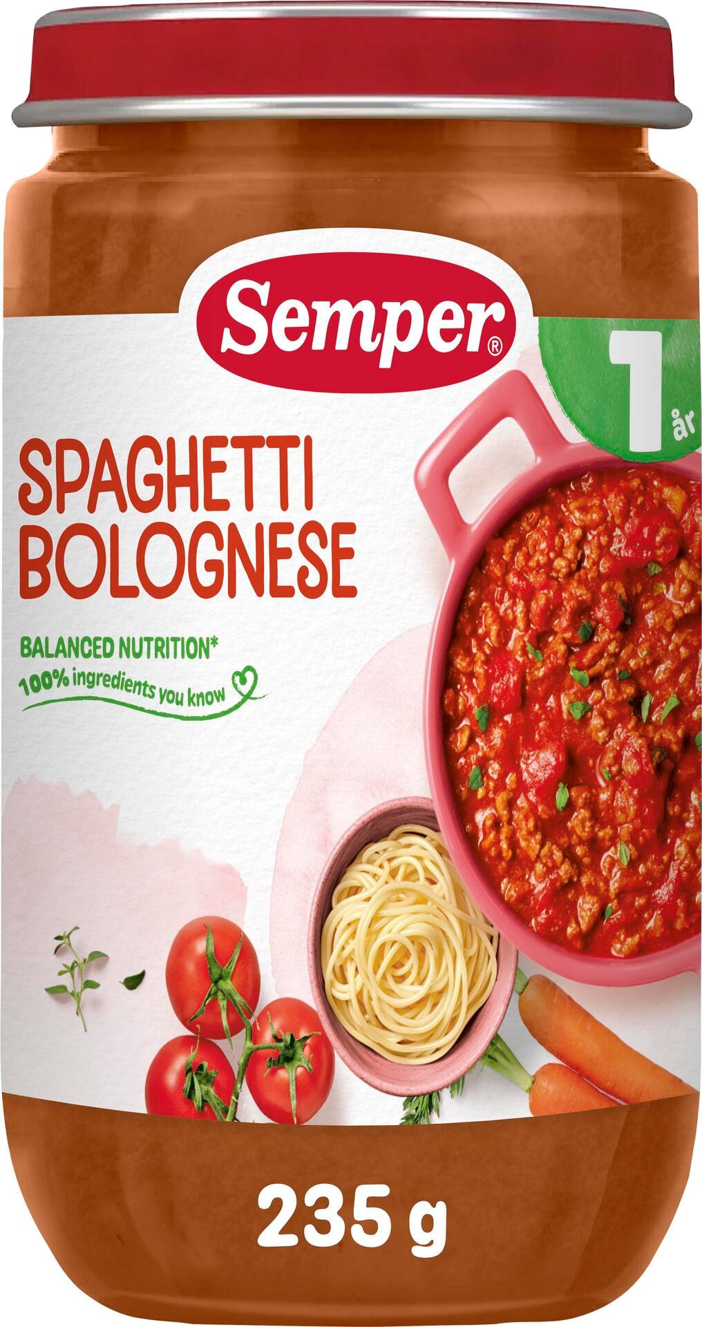 Semper Spaghetti Bolognese 1 år 235 g