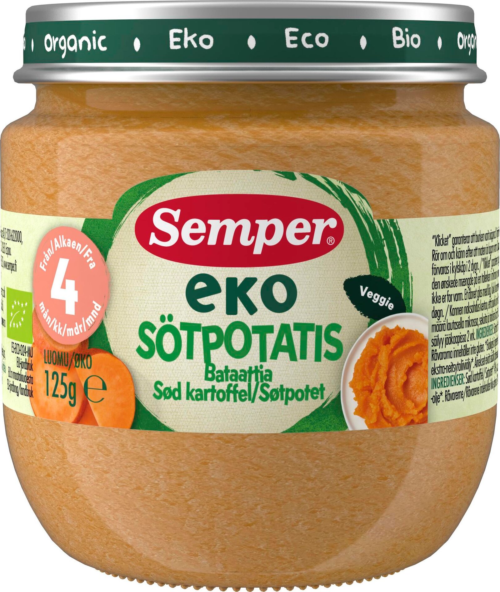 Semper EKO Sötpotatis 4 månader 125 g