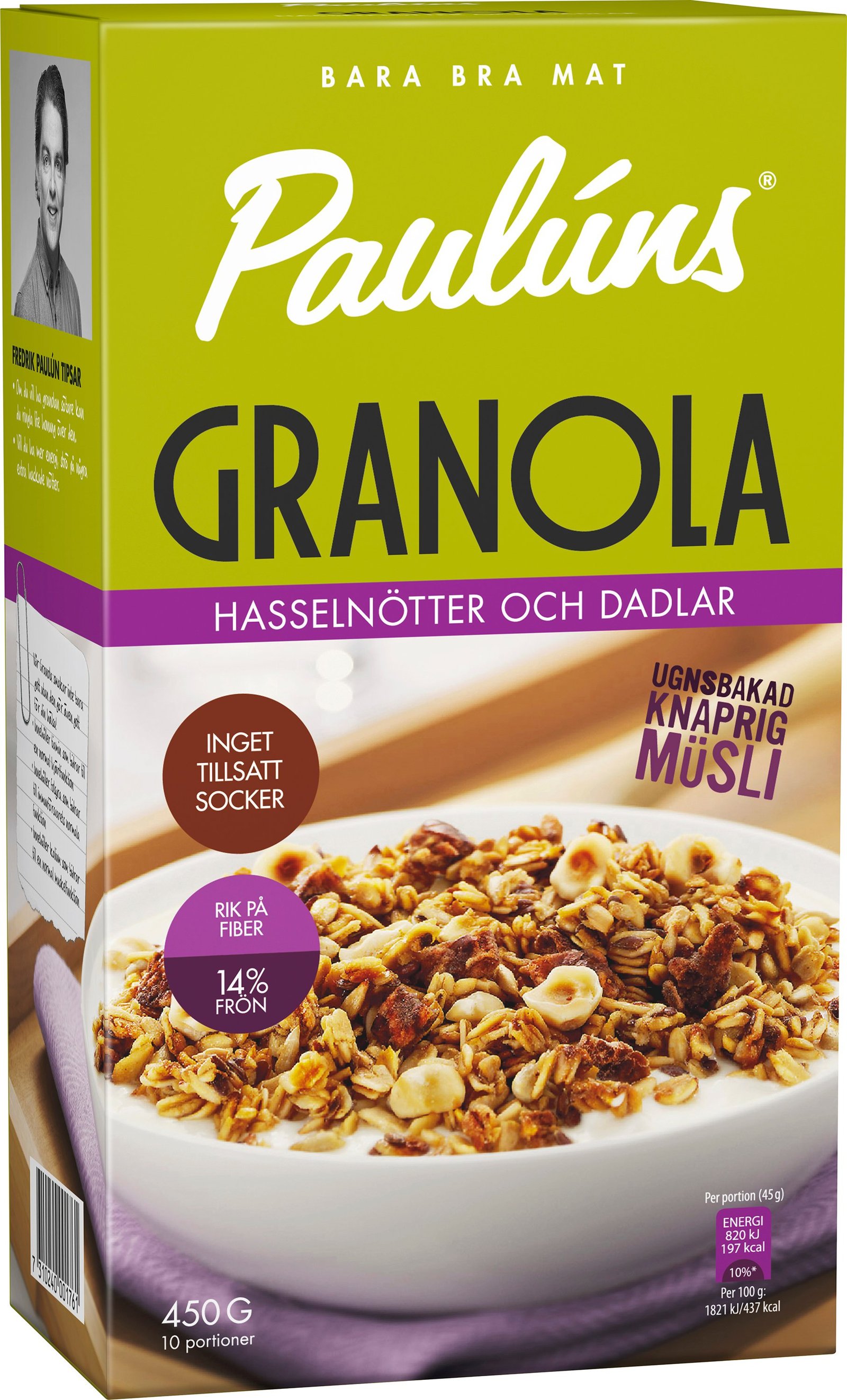 Paulúns Granola Hasselnöt 450 g