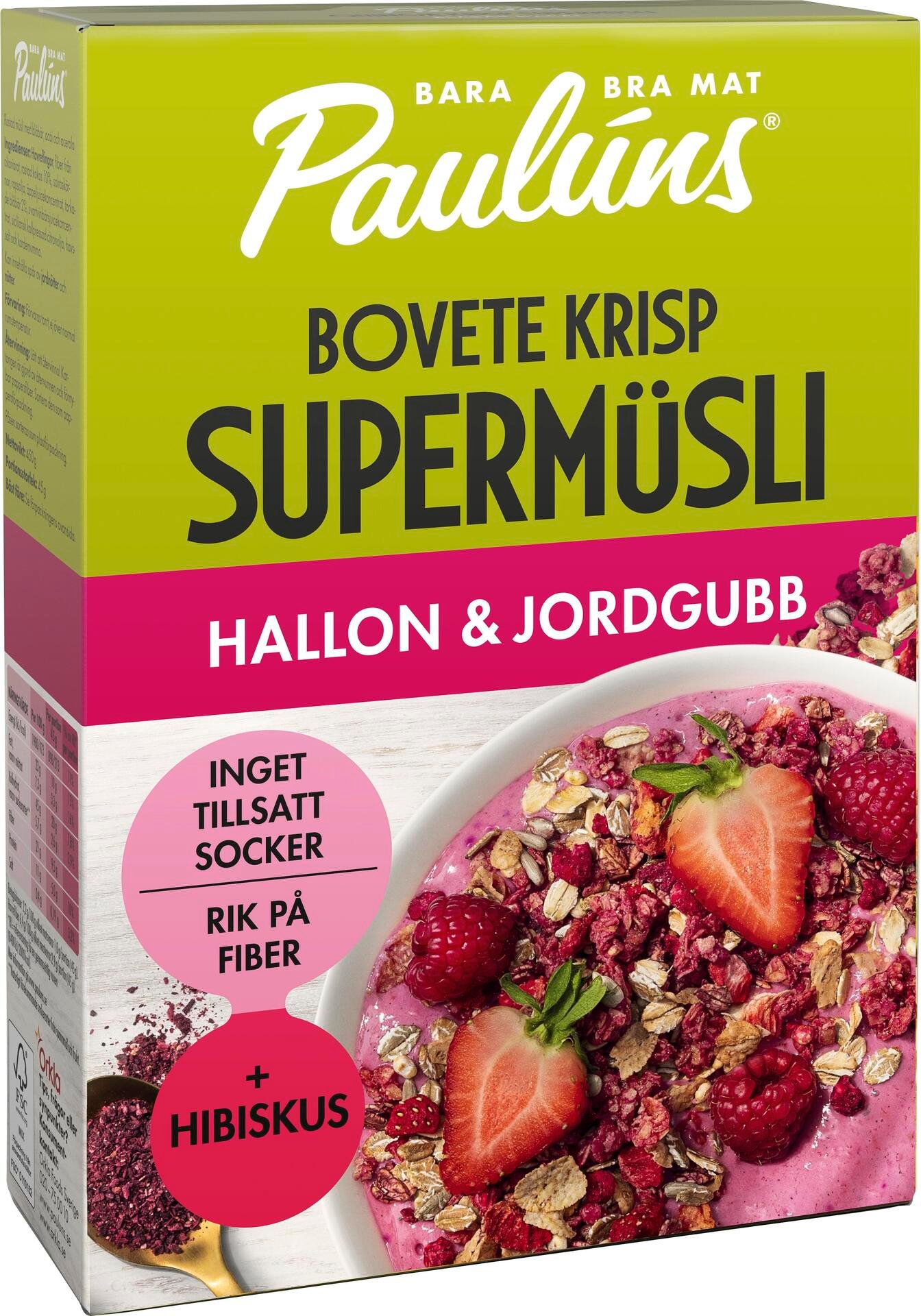 Paulúns Müsli med Hallon och Jordgubb 400 g