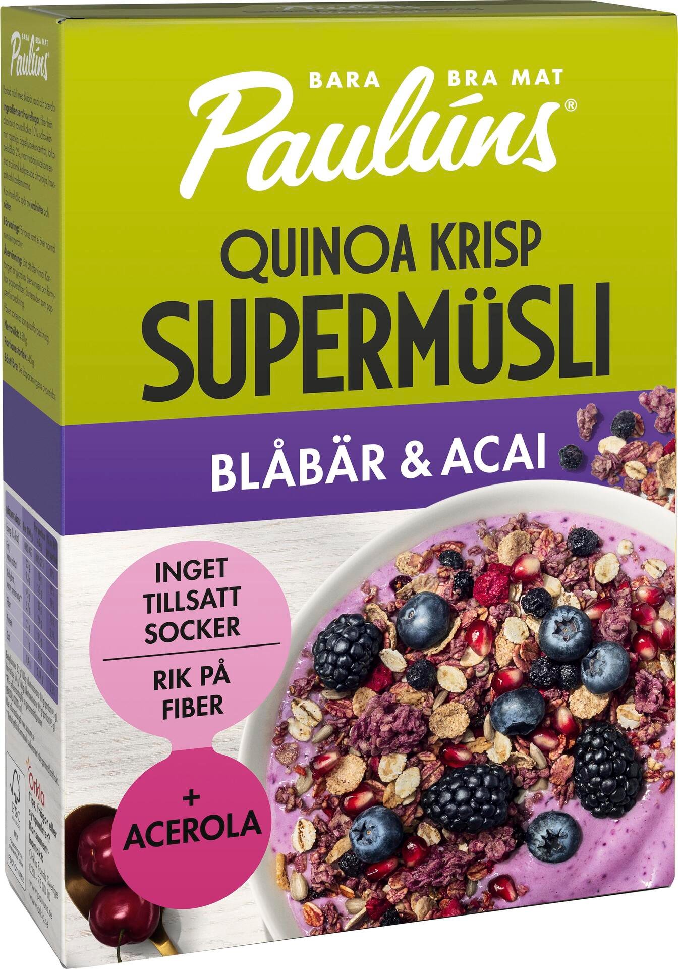 Paulúns Müsli med Blåbär och Acai 400 g