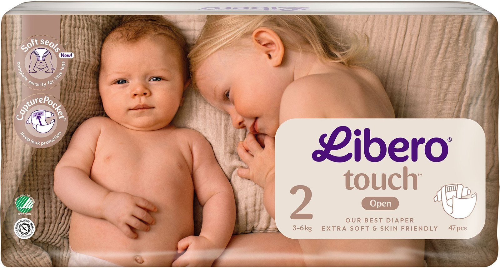 Libero Touch 2 Blöjor (3-6 kg) 47 st