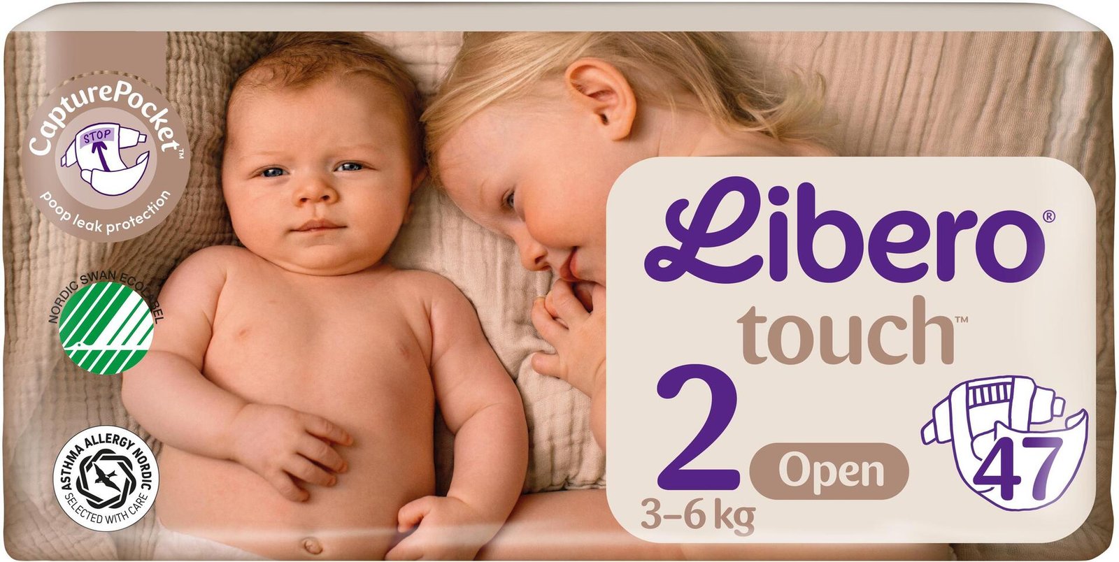 Libero Touch 2 Blöjor (3-6 kg) 47 st
