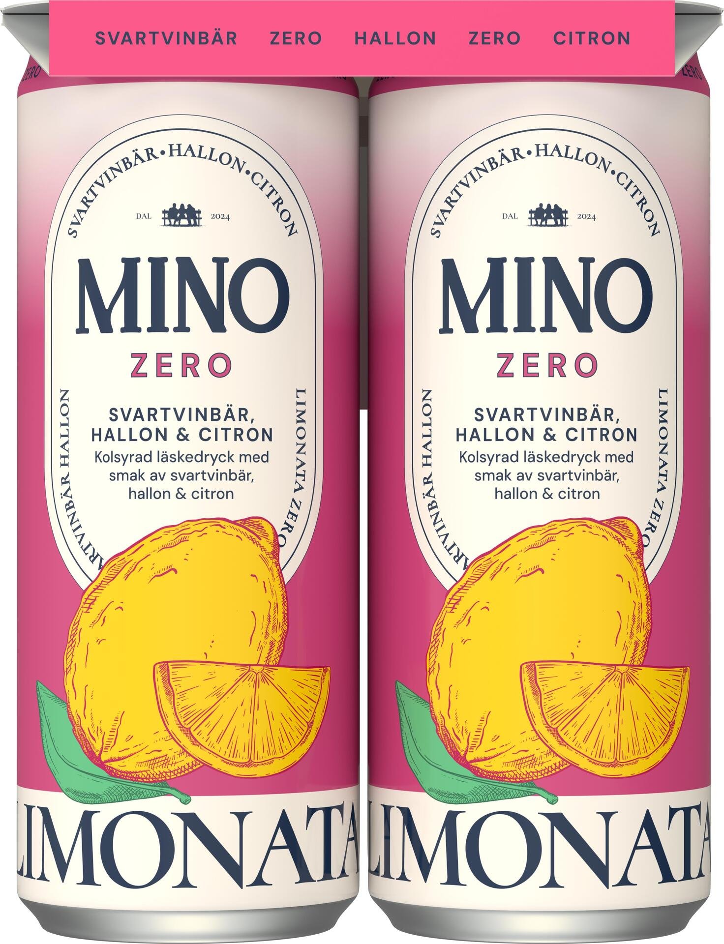 MINO Limonata Svartvinbär, Hallon & Citron Zero 4x33 cl