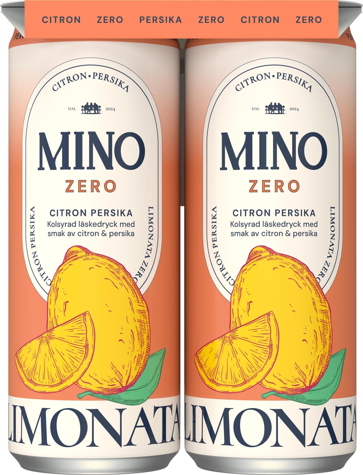 MINO Limonata Citron & Persika Zero 4x33 cl