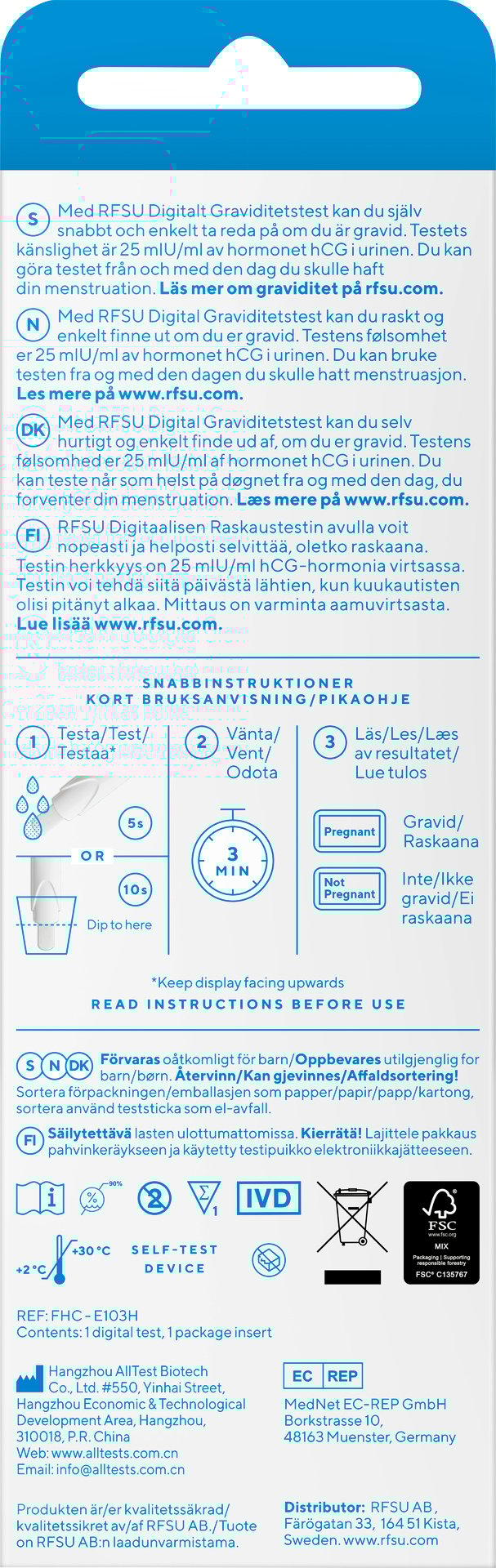 RFSU Graviditetstest Digital 1 st