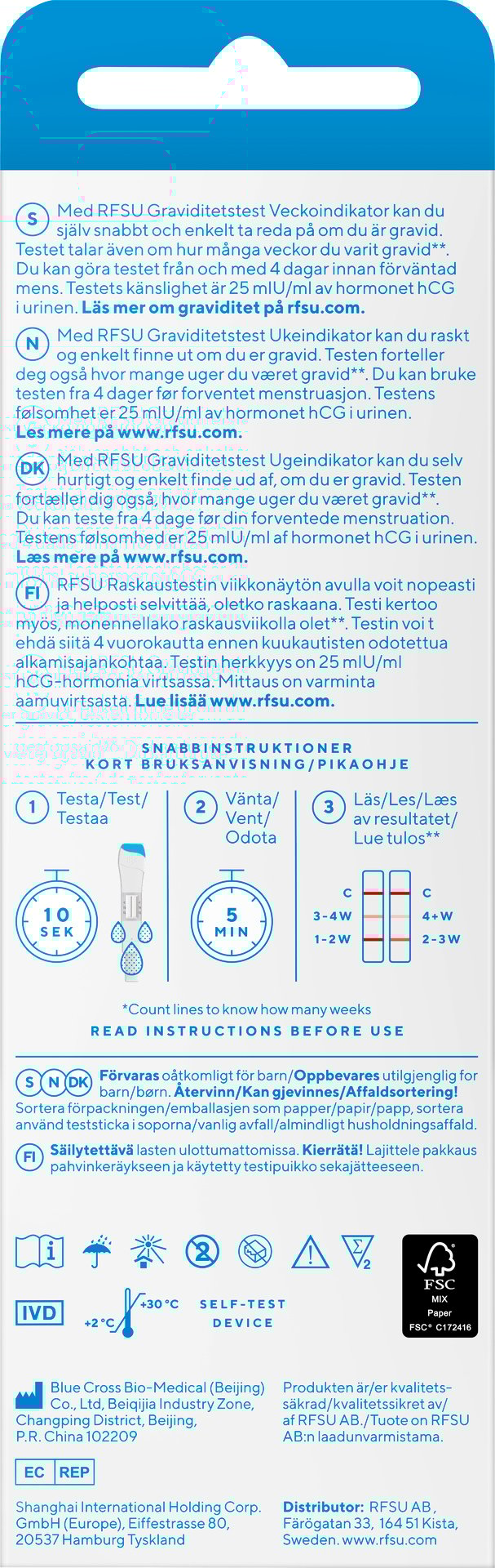 RFSU Graviditetstest Weeks 2 st