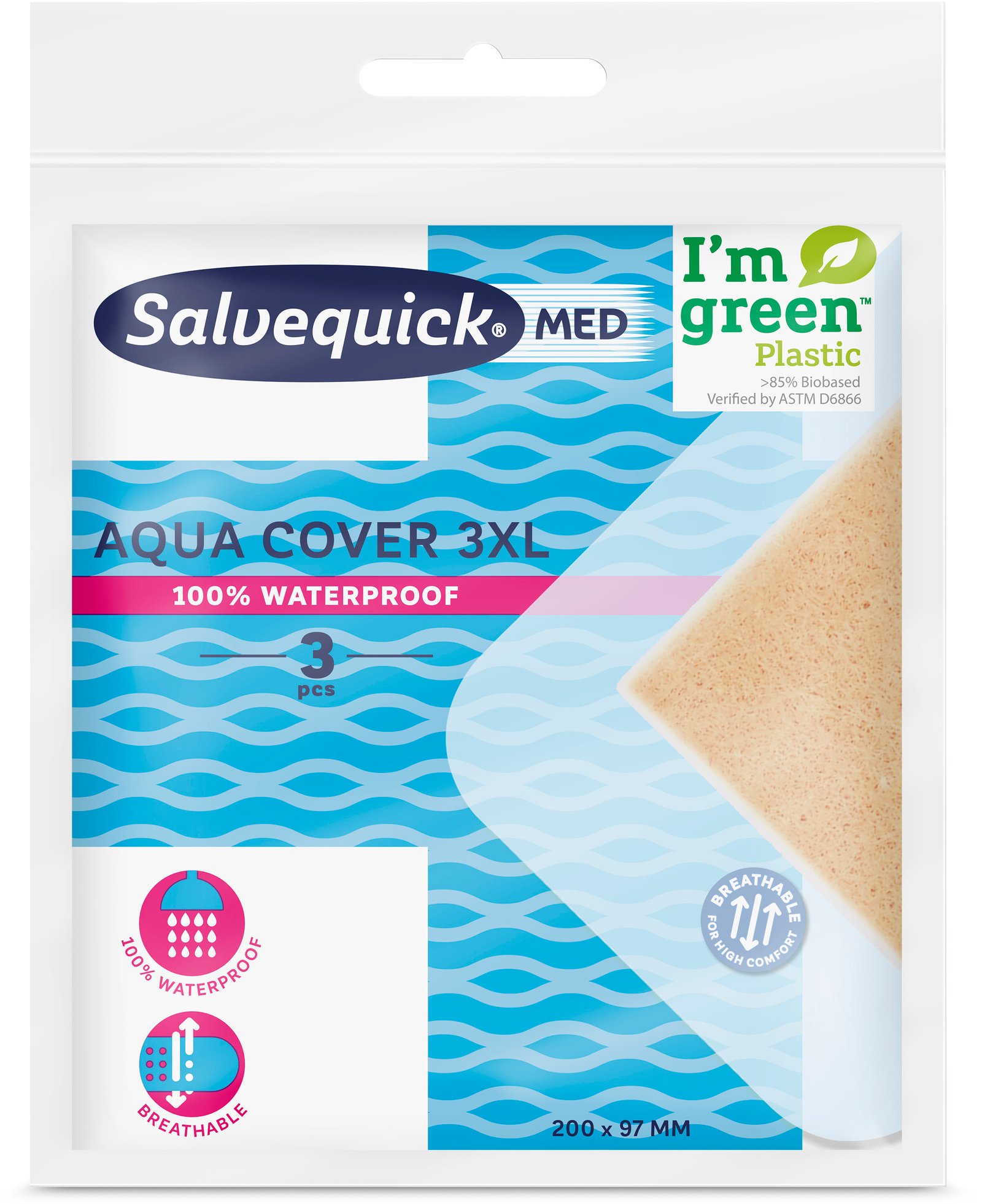 Salvequick Med Aqua Cover 3XL 3 st