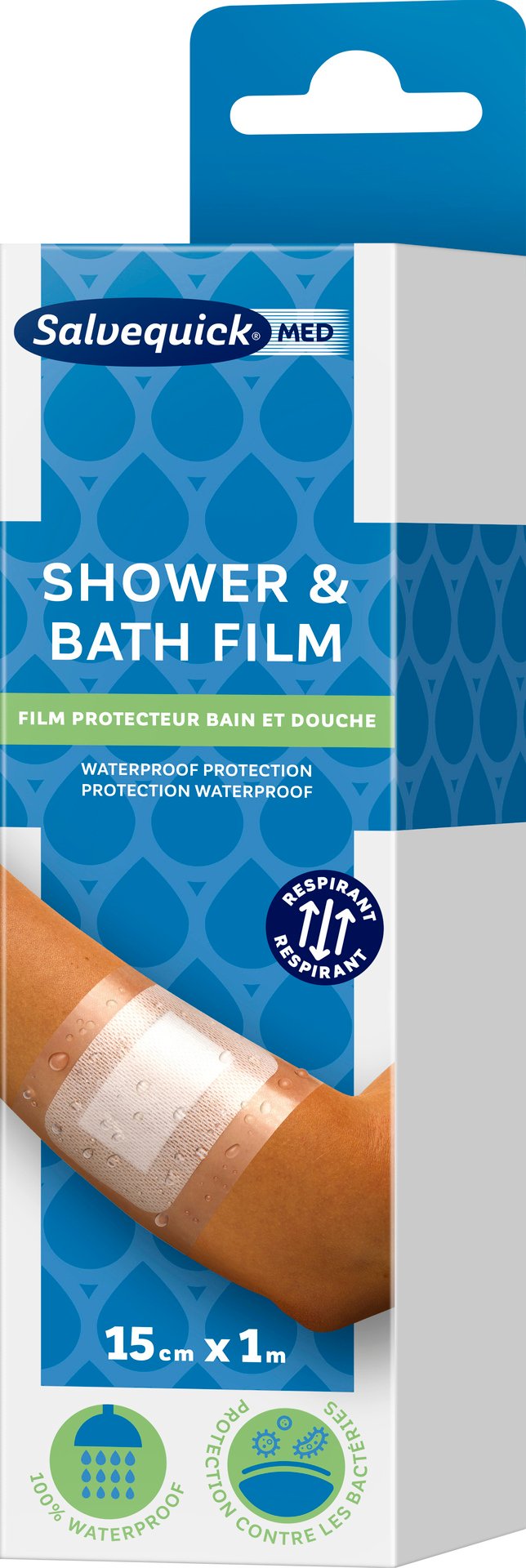 Salvequick MED Shower & Bath Film 15 cm x 1 m
