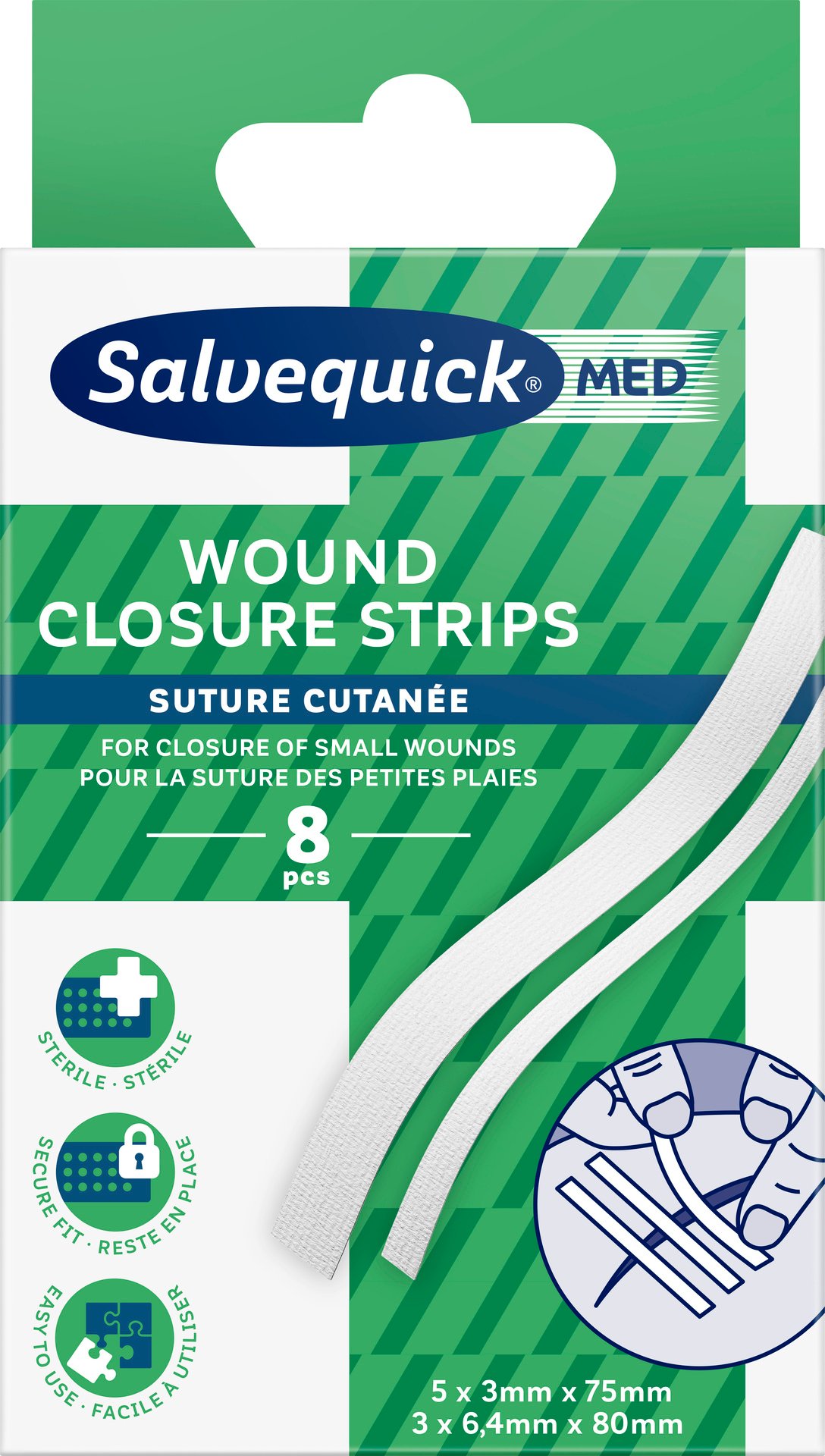 Salvequick MED Wound Closure Strips 8 st