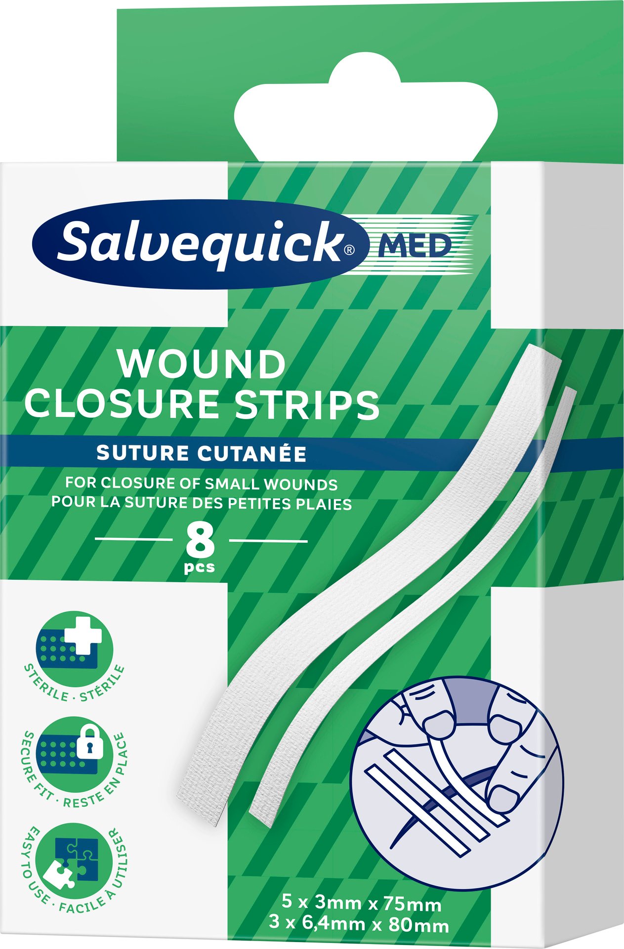 Salvequick MED Wound Closure Strips 8 st