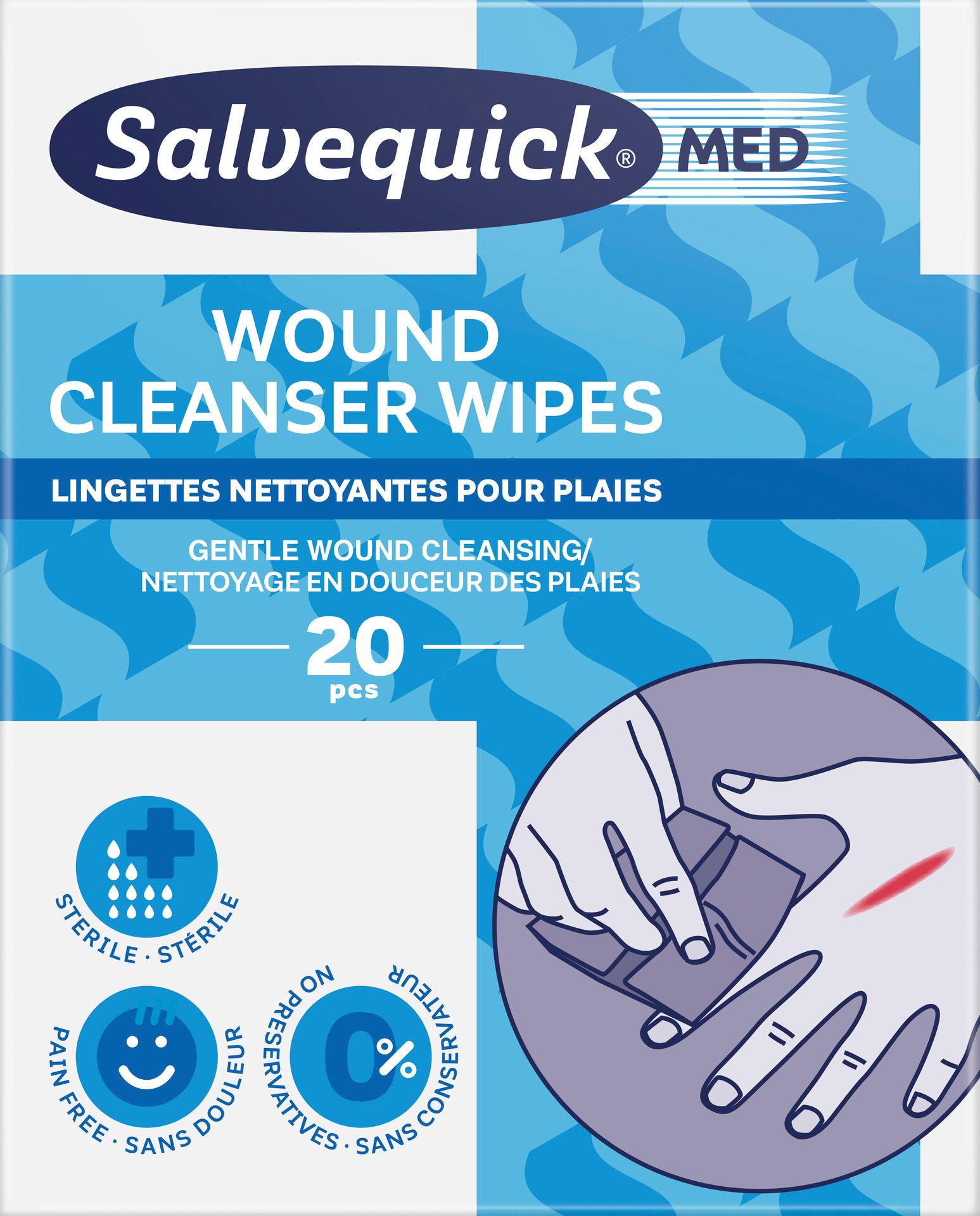 Salvequick MED Wound Cleanser Wipes 20 st