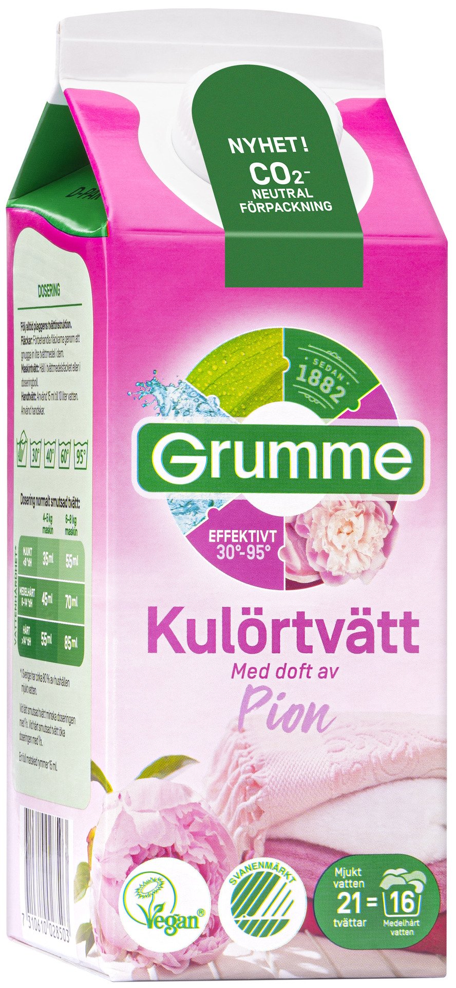Grumme Kulörtvätt Pion 750 ml