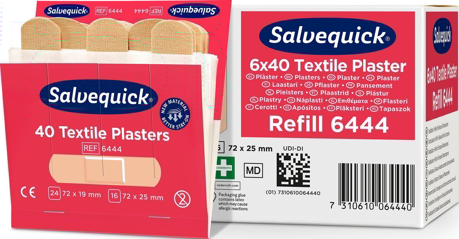 Salvequick Textilplåster Refill 6 x 40 plåster