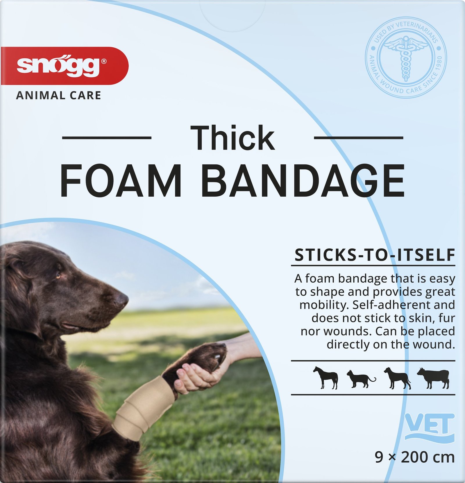 Snögg Animal Foam Bandage Thick 9 cm x 2 m