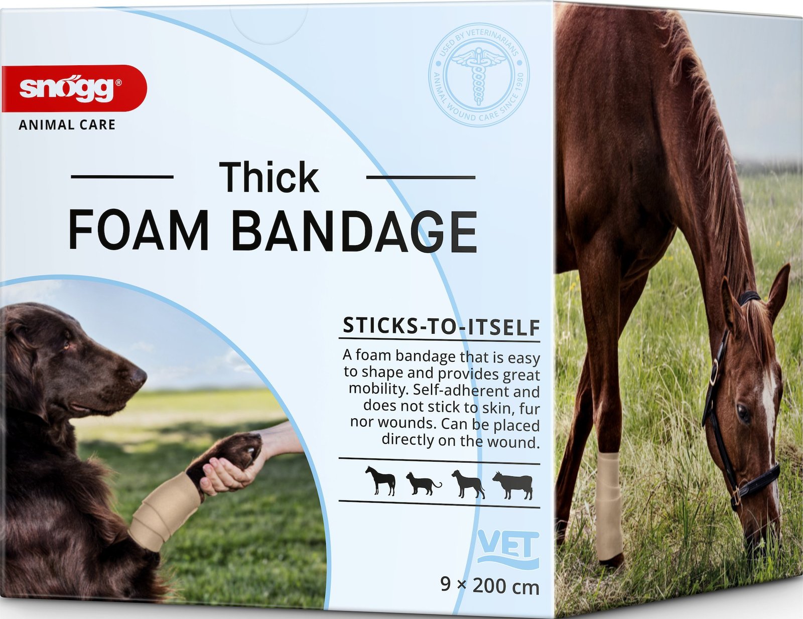 Snögg Animal Foam Bandage Thick 9 cm x 2 m