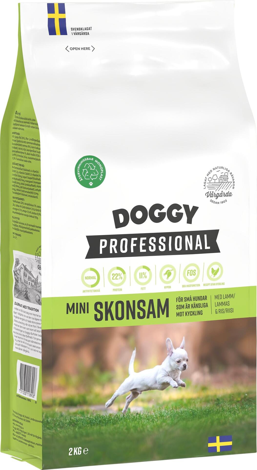Doggy Professional Mini Skonsam Hundfoder 2 kg