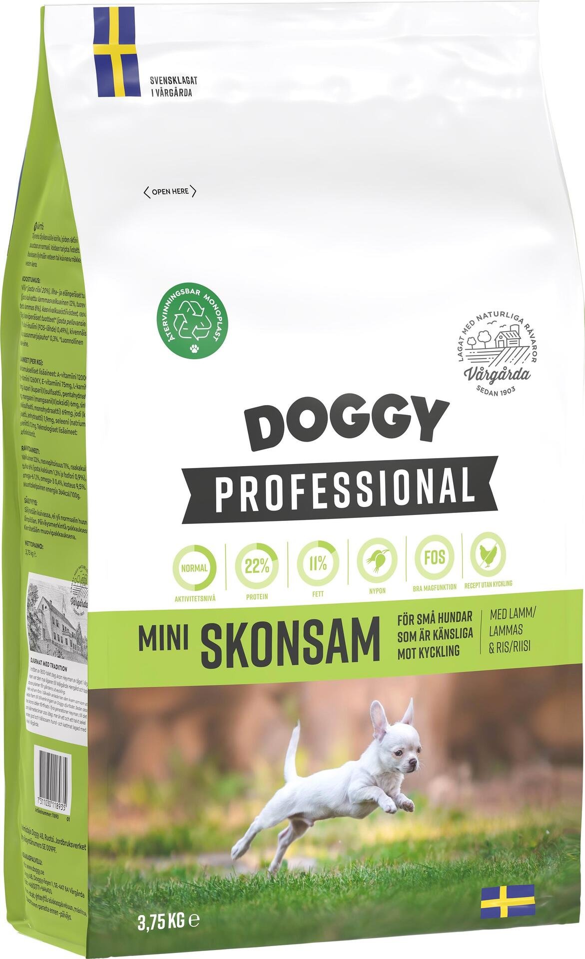 Doggy Professional Mini Skonsam Hundfoder 3,75 kg