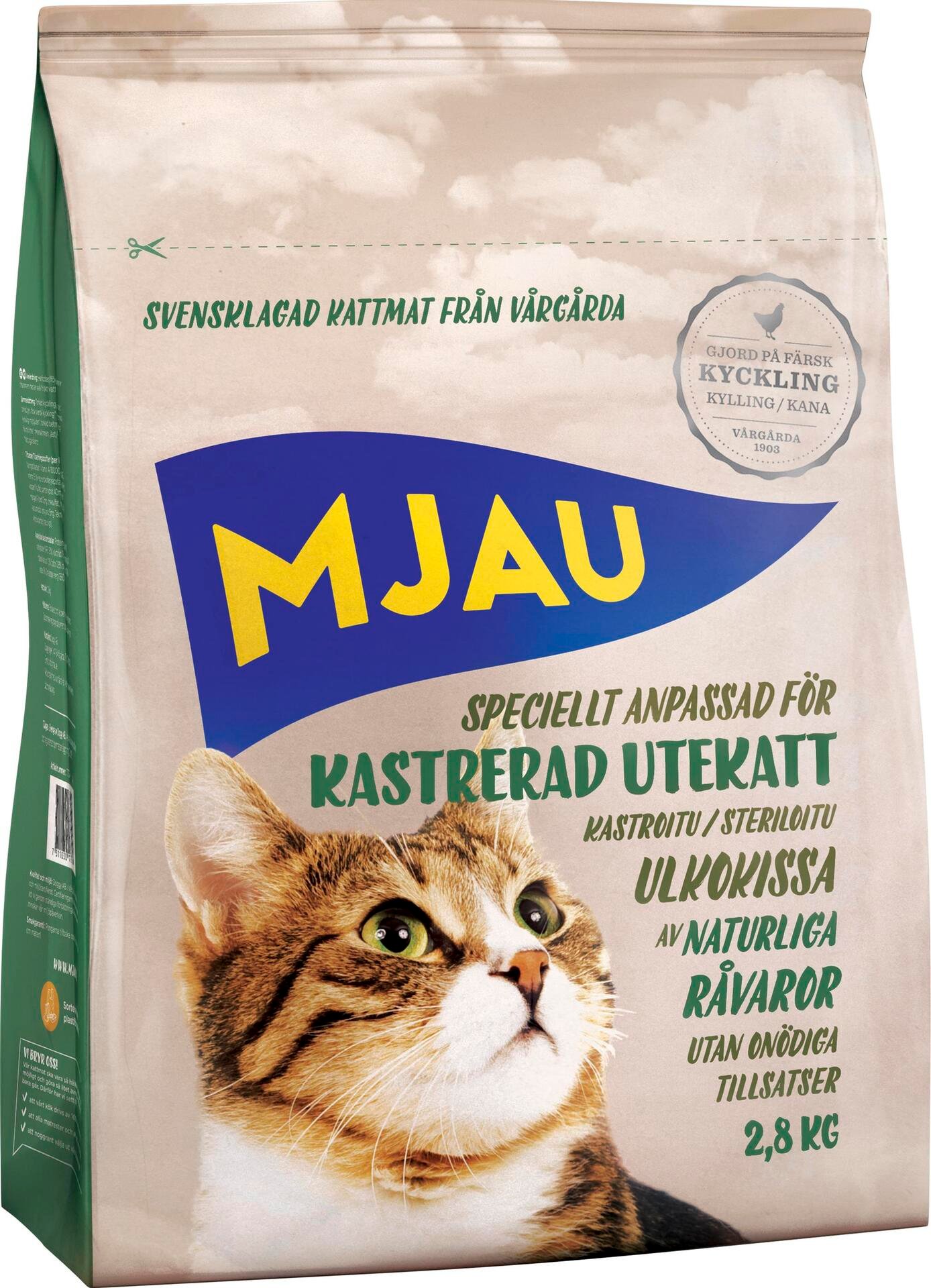Mjau Kastrerad Utekatt 2,8 kg