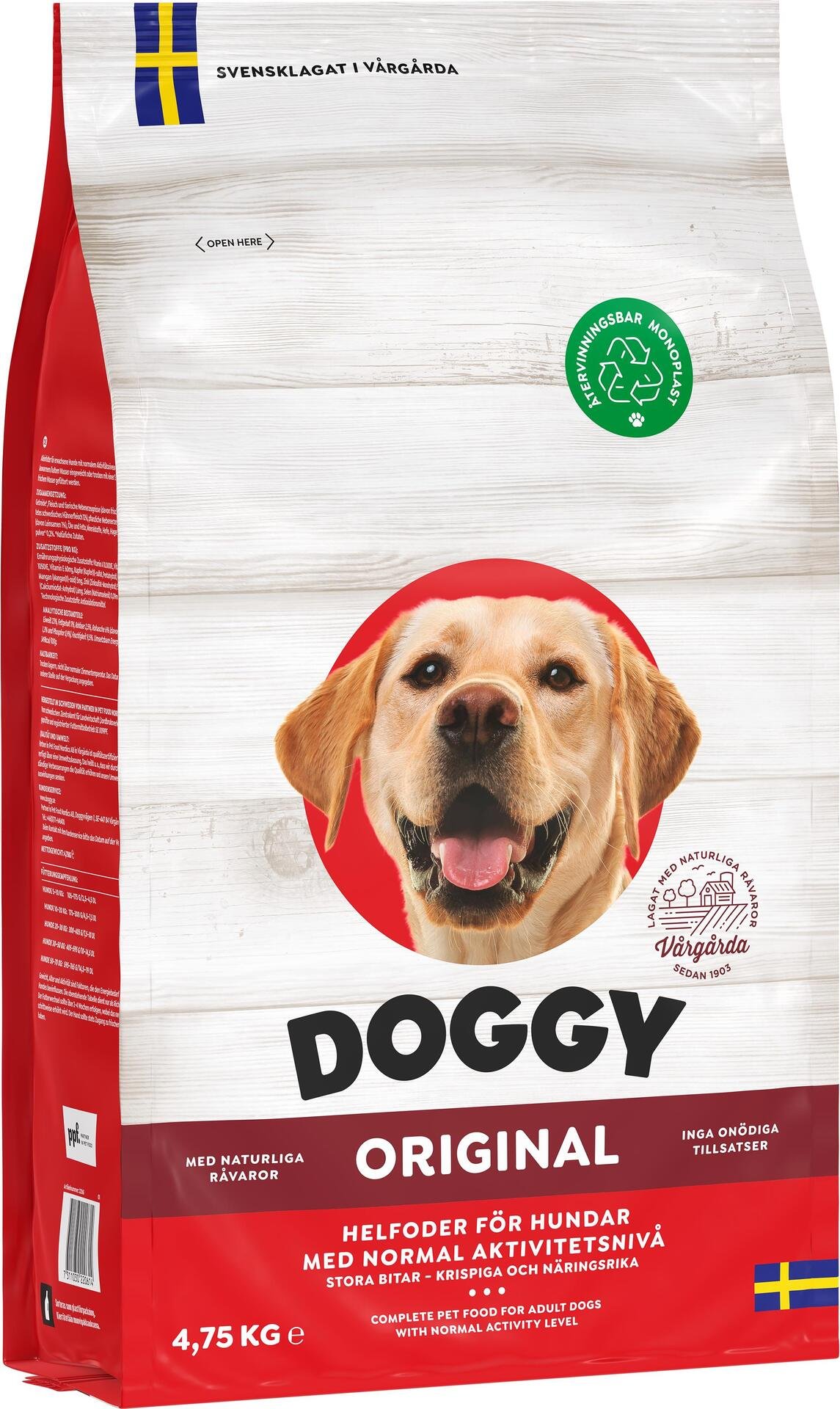 Doggy Hundmat Torrfoder Original 4,75 kg