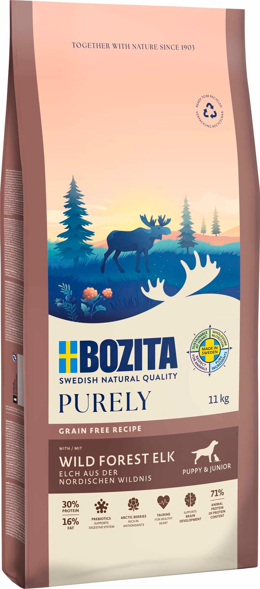 Bozita Dog Purely Puppy & Junior ELK 11 kg