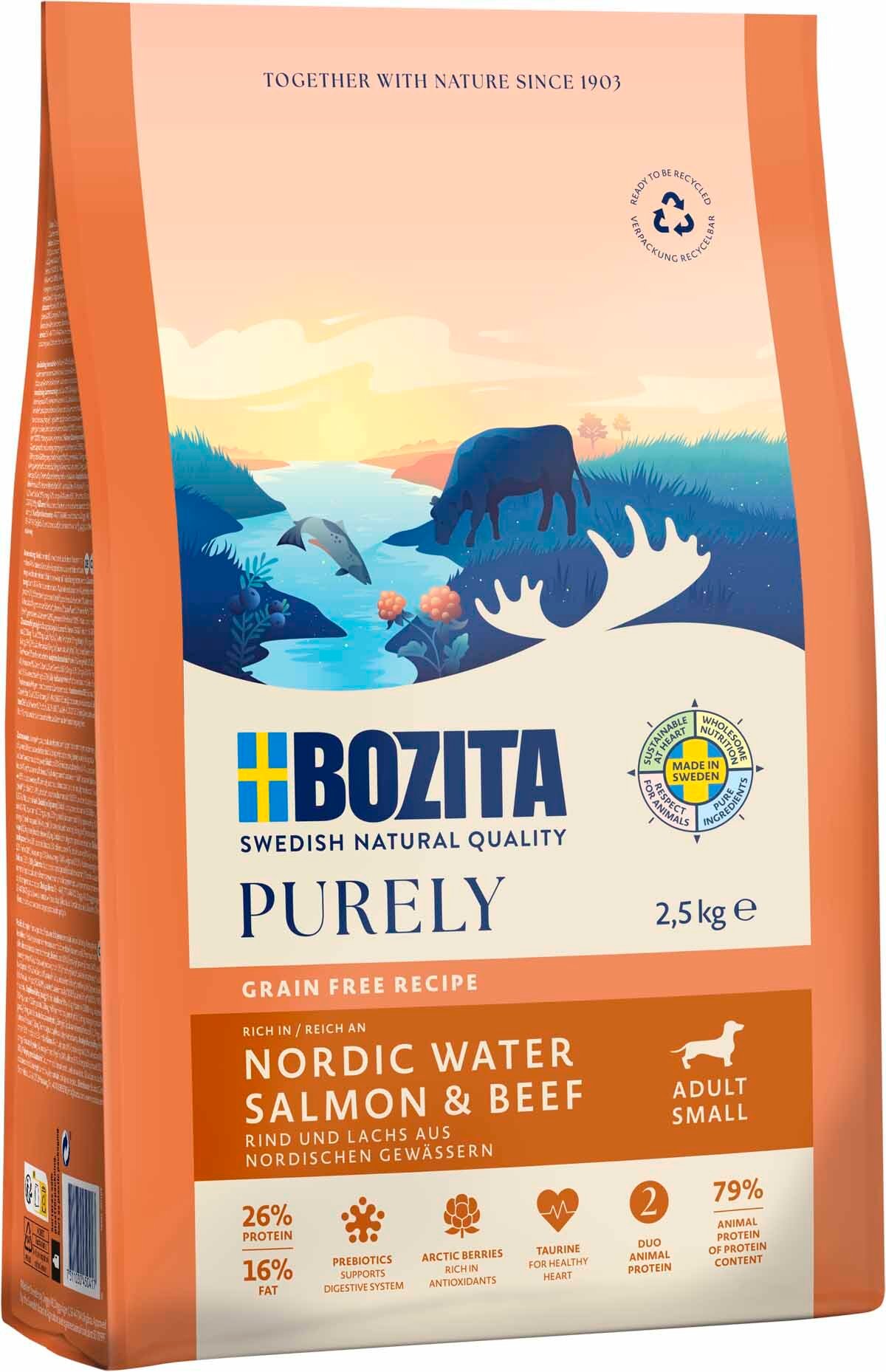 Bozita Dog Purely Adult Small Salmon & Beed 2,5 kg