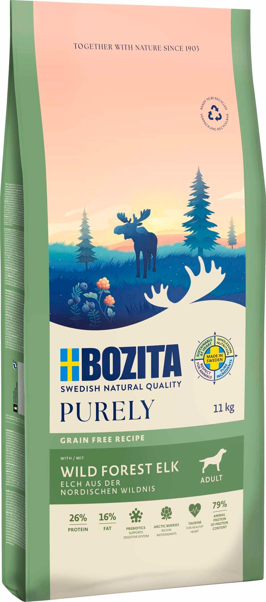 Bozita Dog Purely Adult ELK 11 kg