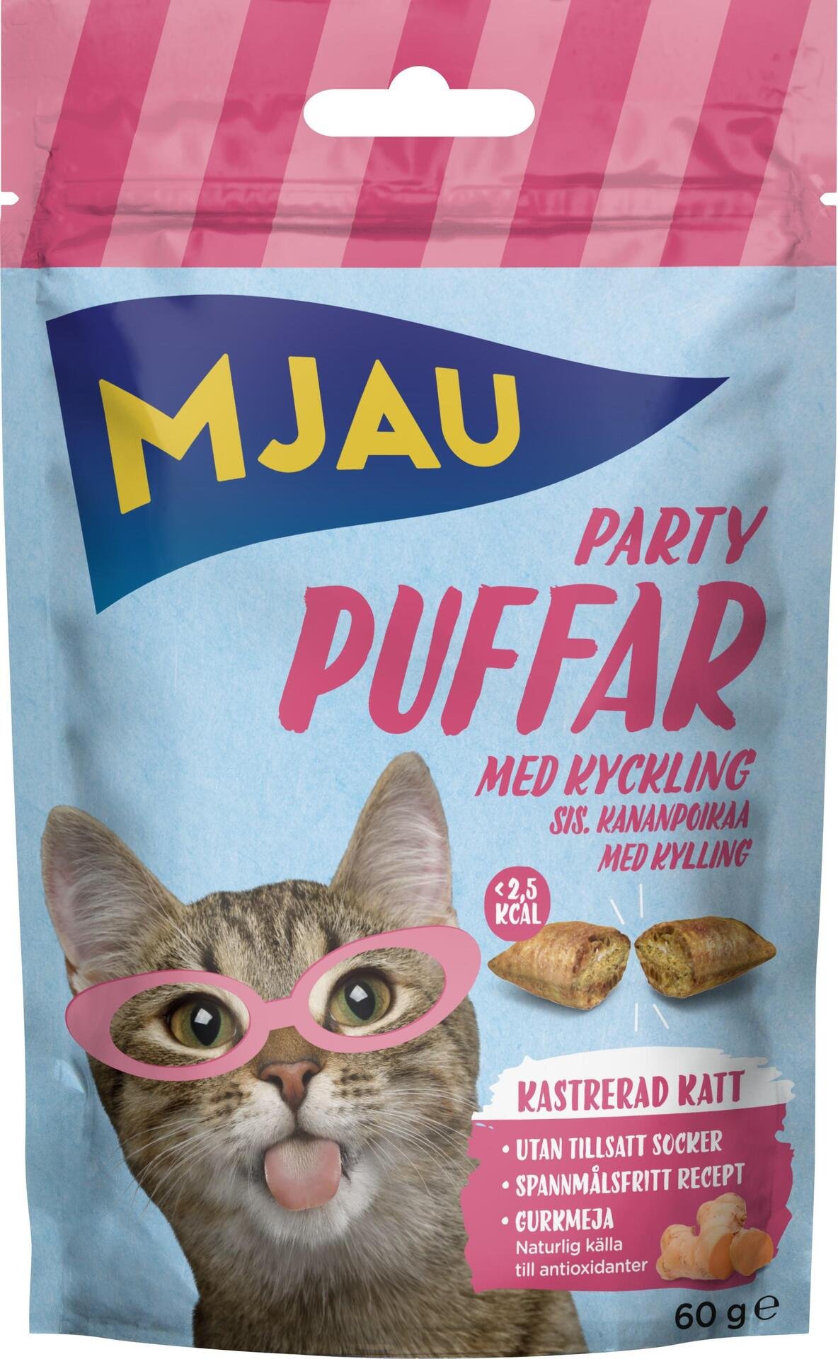 Mjau Partypuffar Med Kyckling 60 g