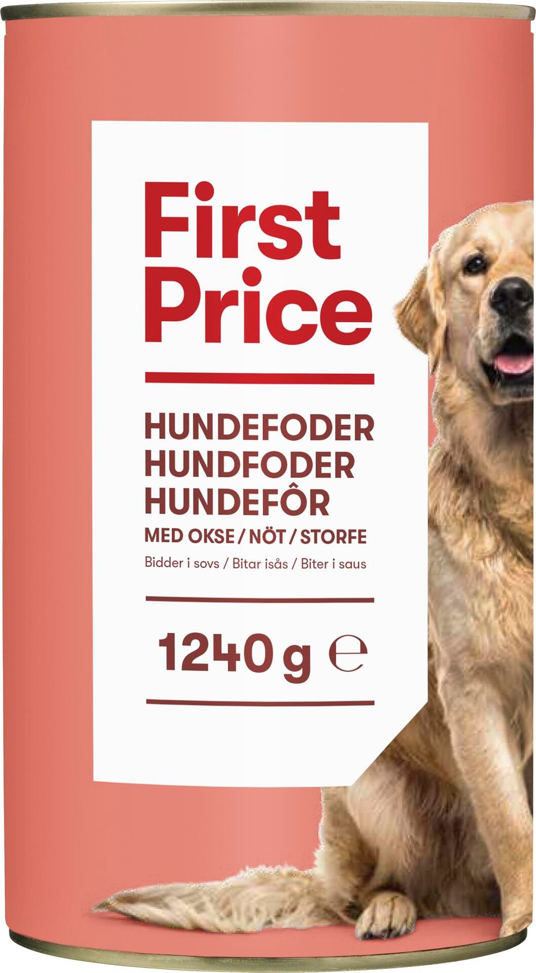 First Price Hundfoder OXKÖTT Våtfoder 1240 g