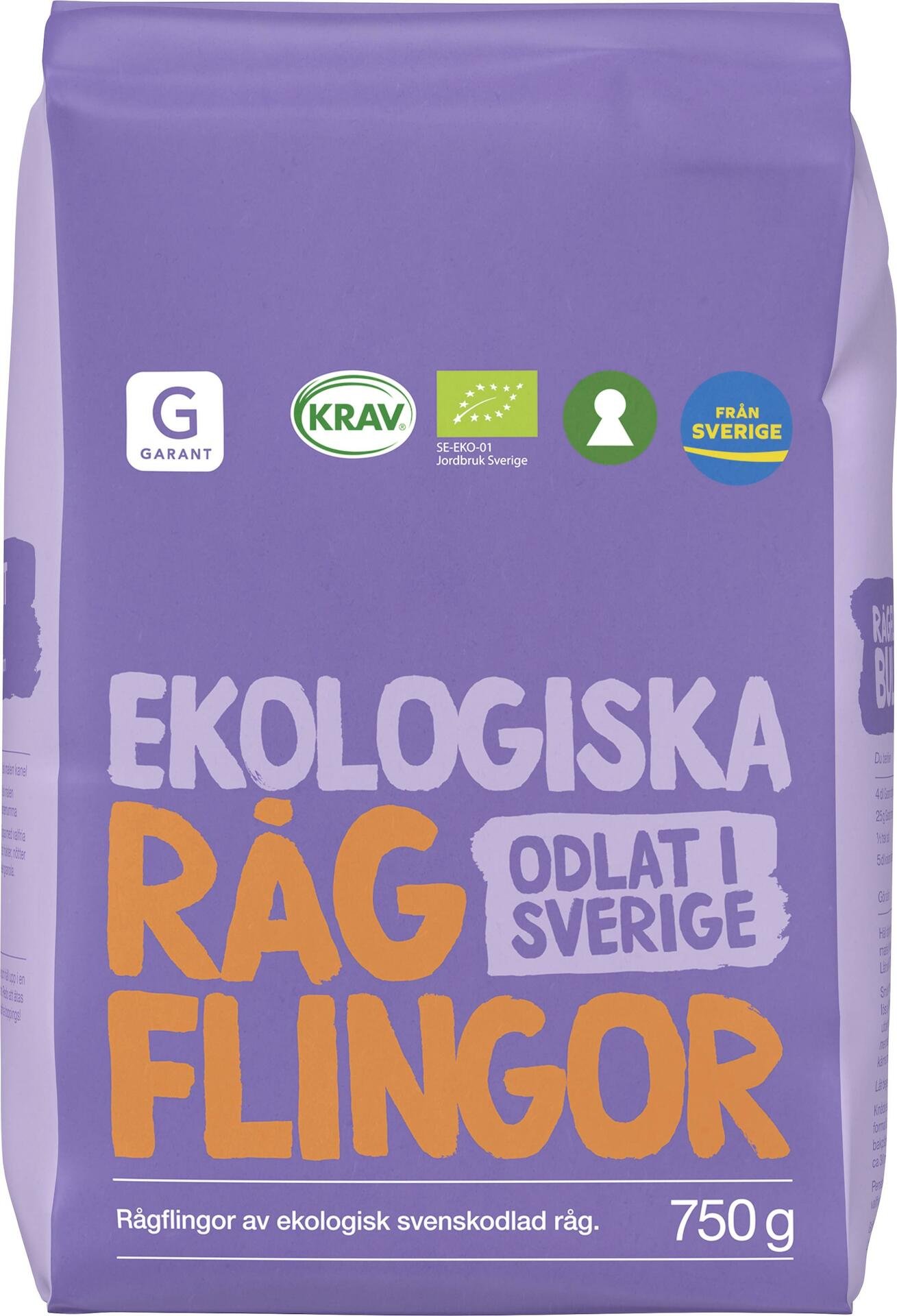 Grant Ekologiska Rågflingor 750g