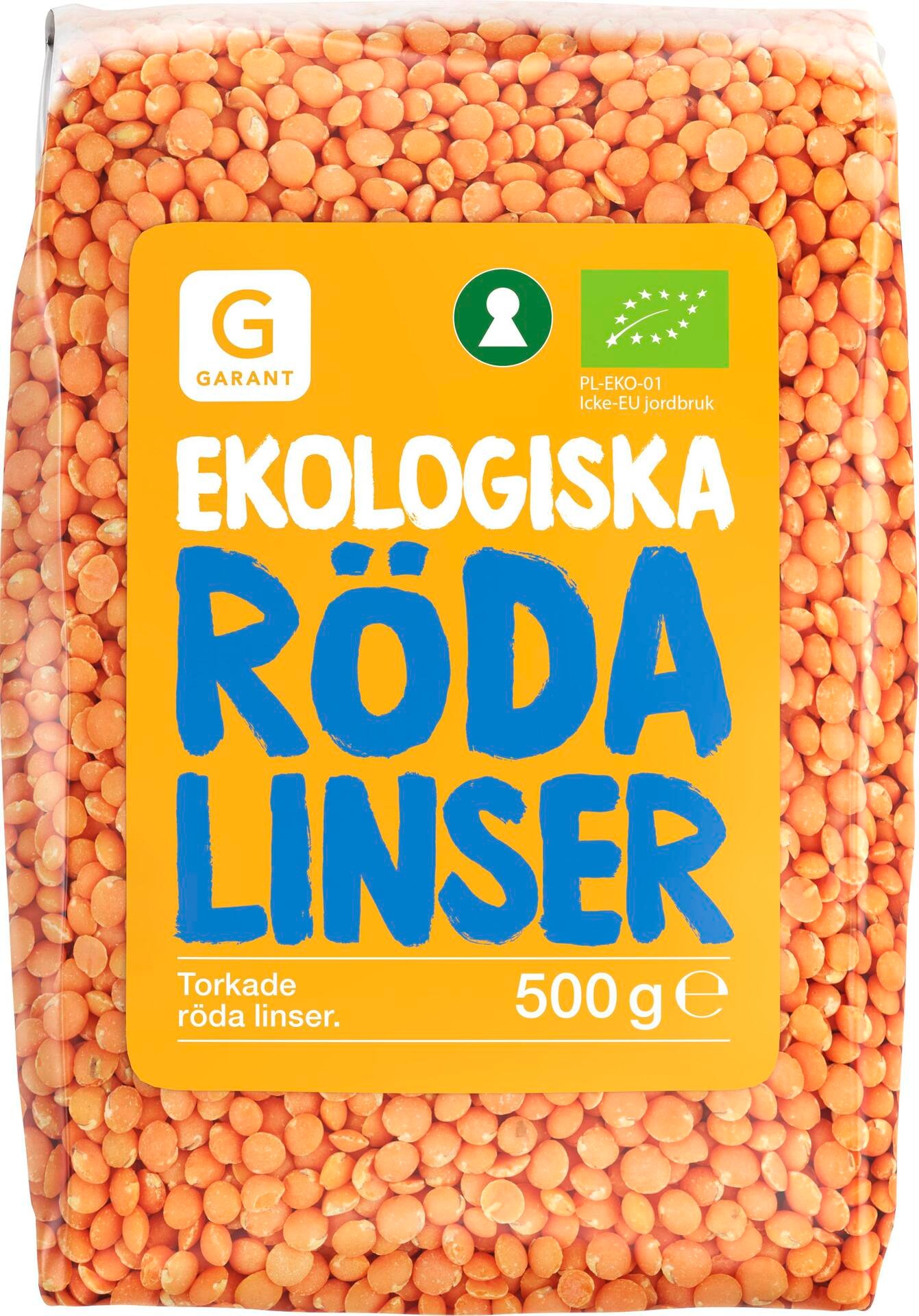 Garant Röda Linser Eko 500 g
