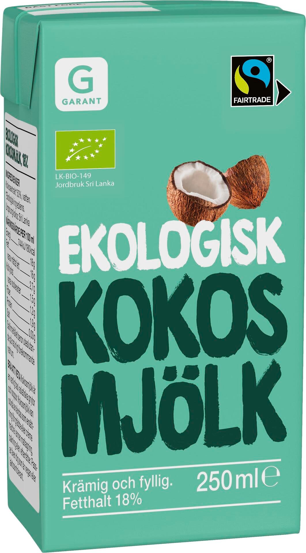 Garant Eko Kokosmjölk 250 ml