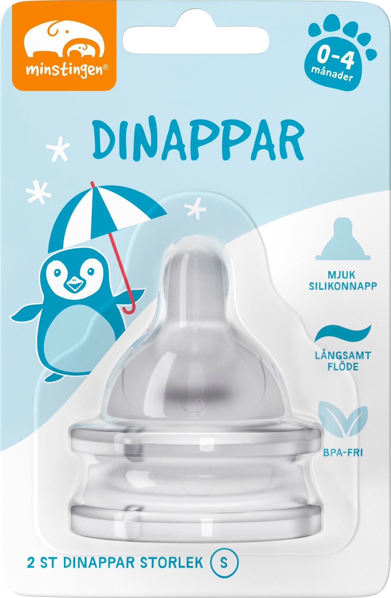 Minstingen Dinapp 0–4 månader 2 st