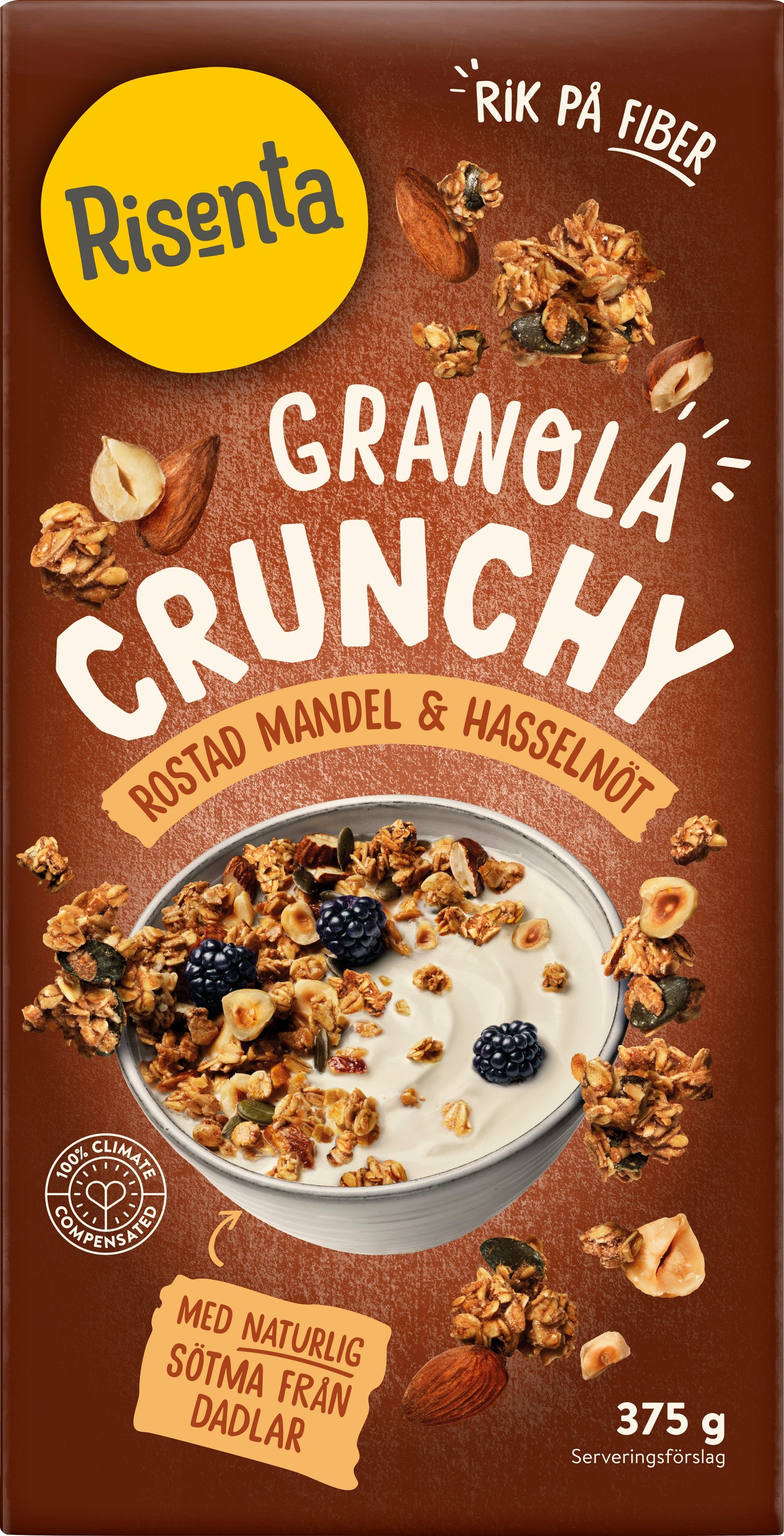 Risenta Crunchy Granola Mandel & Hasselnöt 375 g