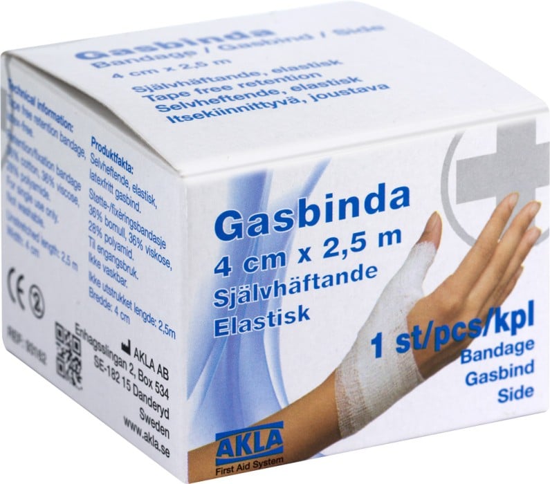 AKLA Självhäftande gasbinda 4 cm x 2,5 m