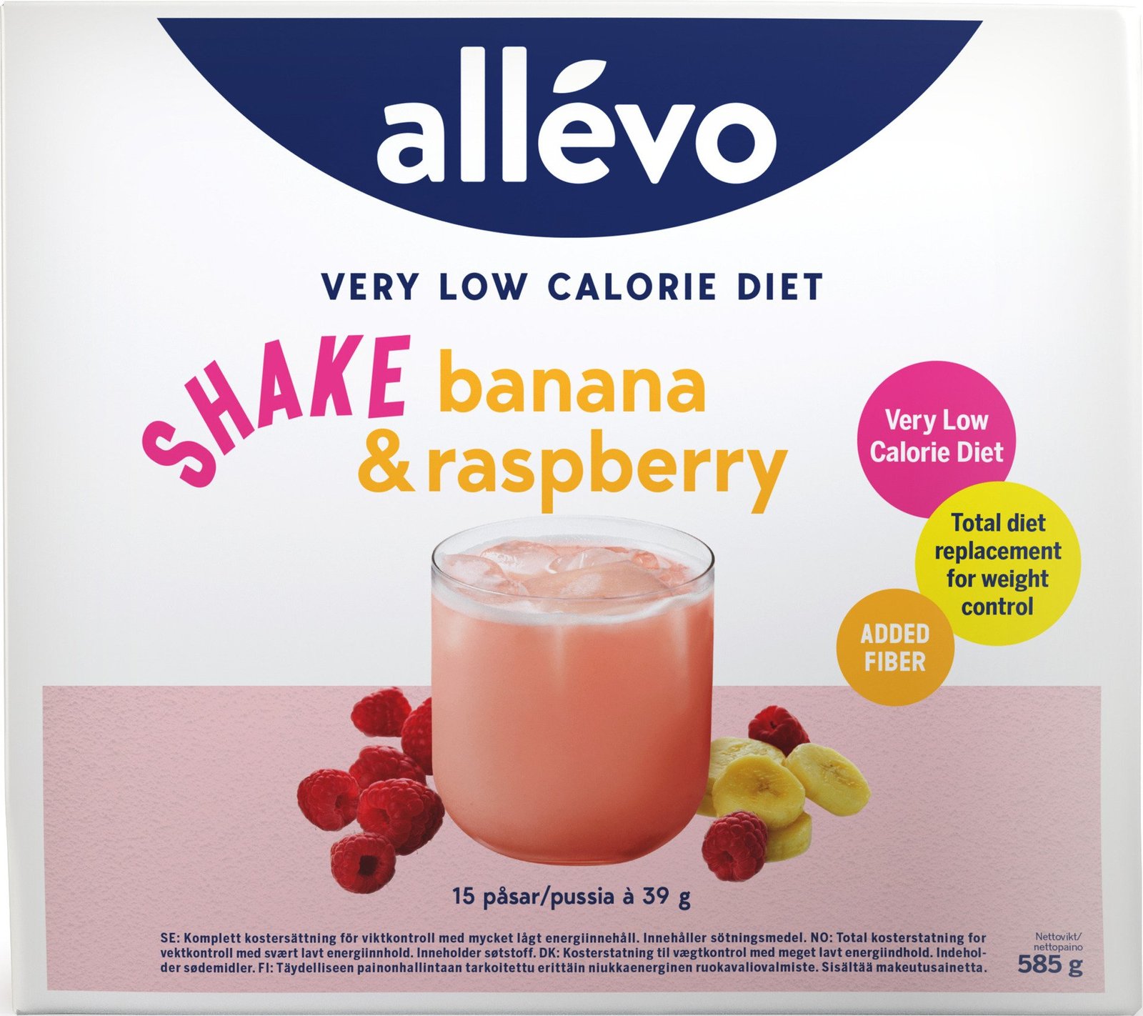 Allévo Shake Banana & Raspberry VLCD 15 st