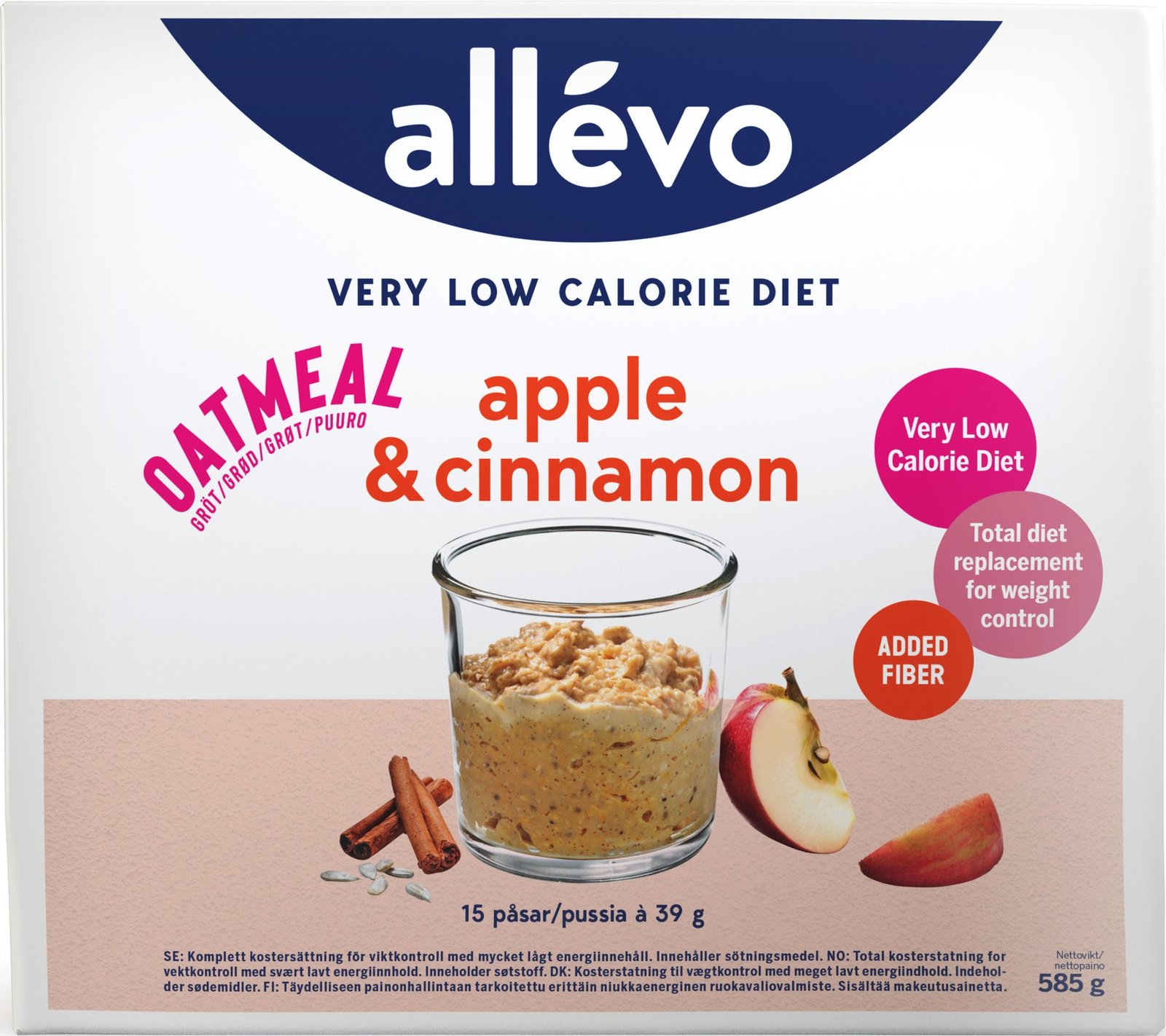 Allévo Oatmeal Apple & Cinnamon VLCD 15 st